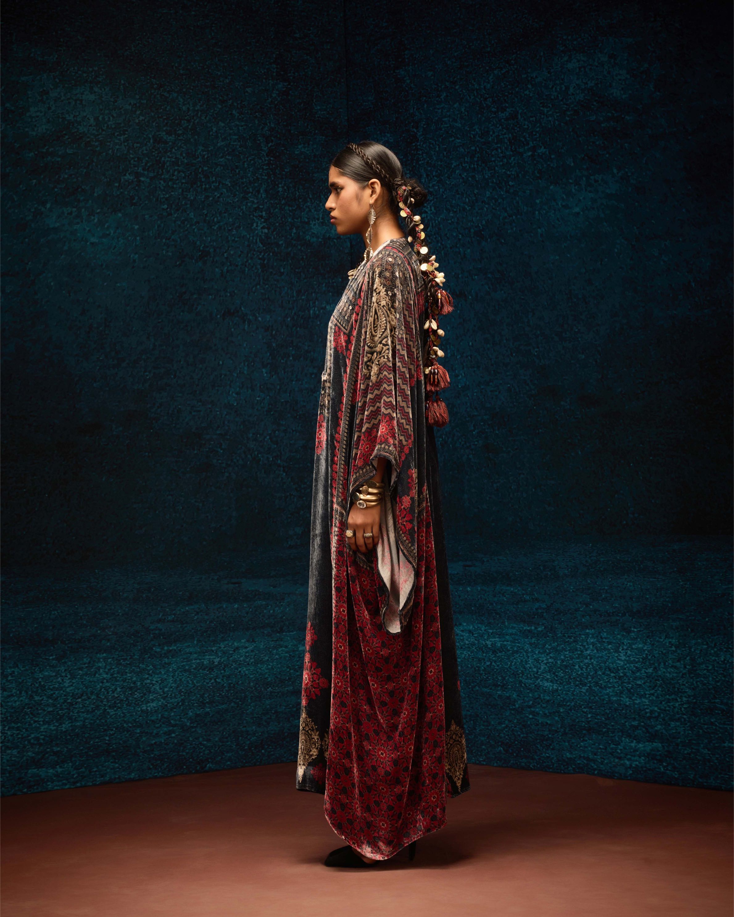 Ajrakh : Beatrice - Red/Black