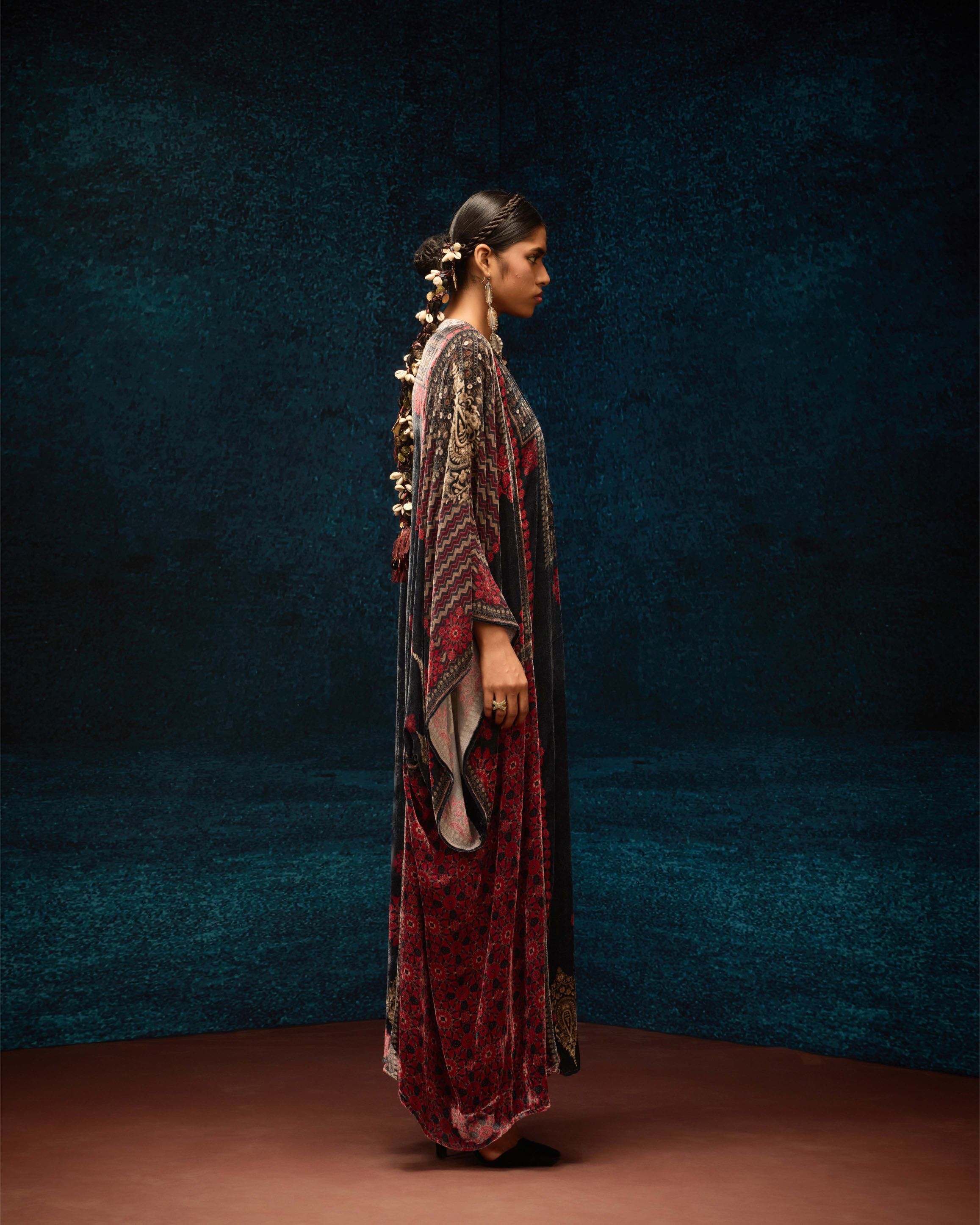Ajrakh : Beatrice - Red/Black