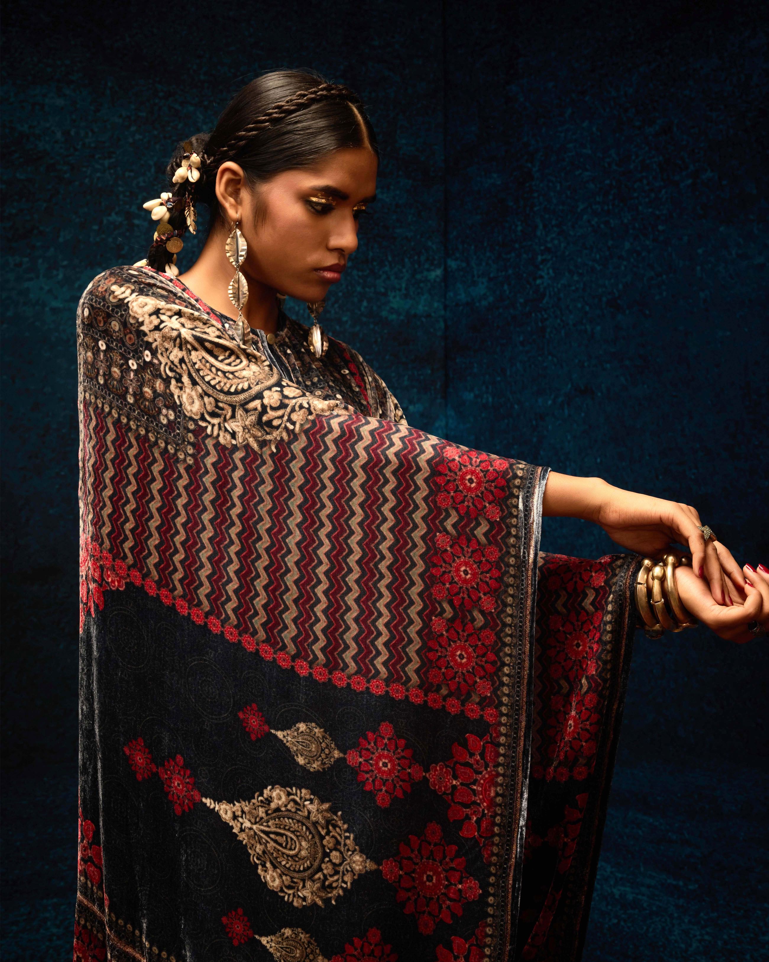 Ajrakh : Beatrice - Red/Black