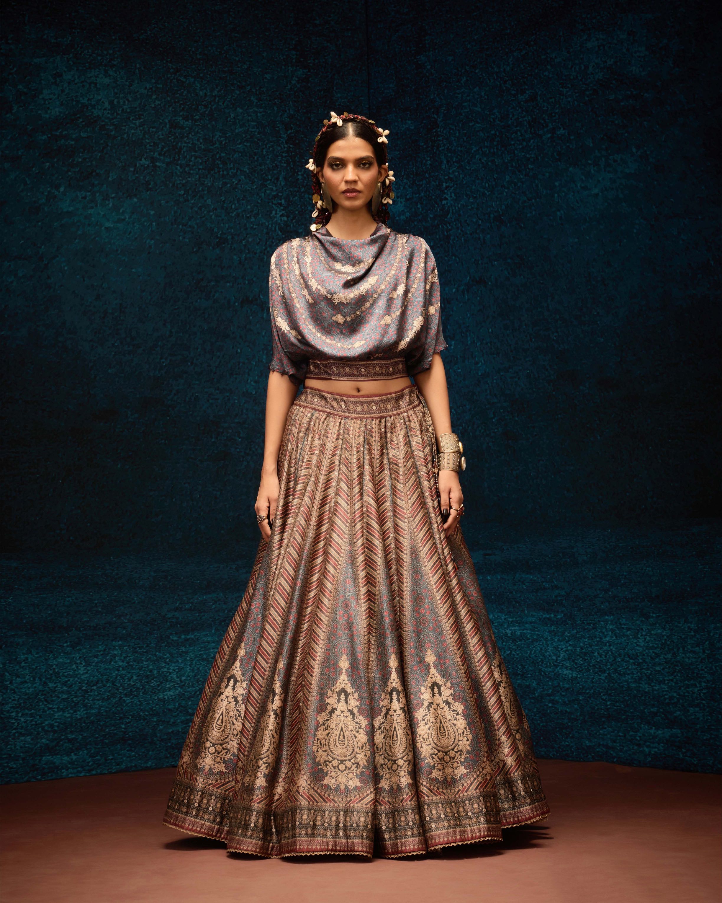 Ajrakh : Varsha Leela - Blue/Maroon