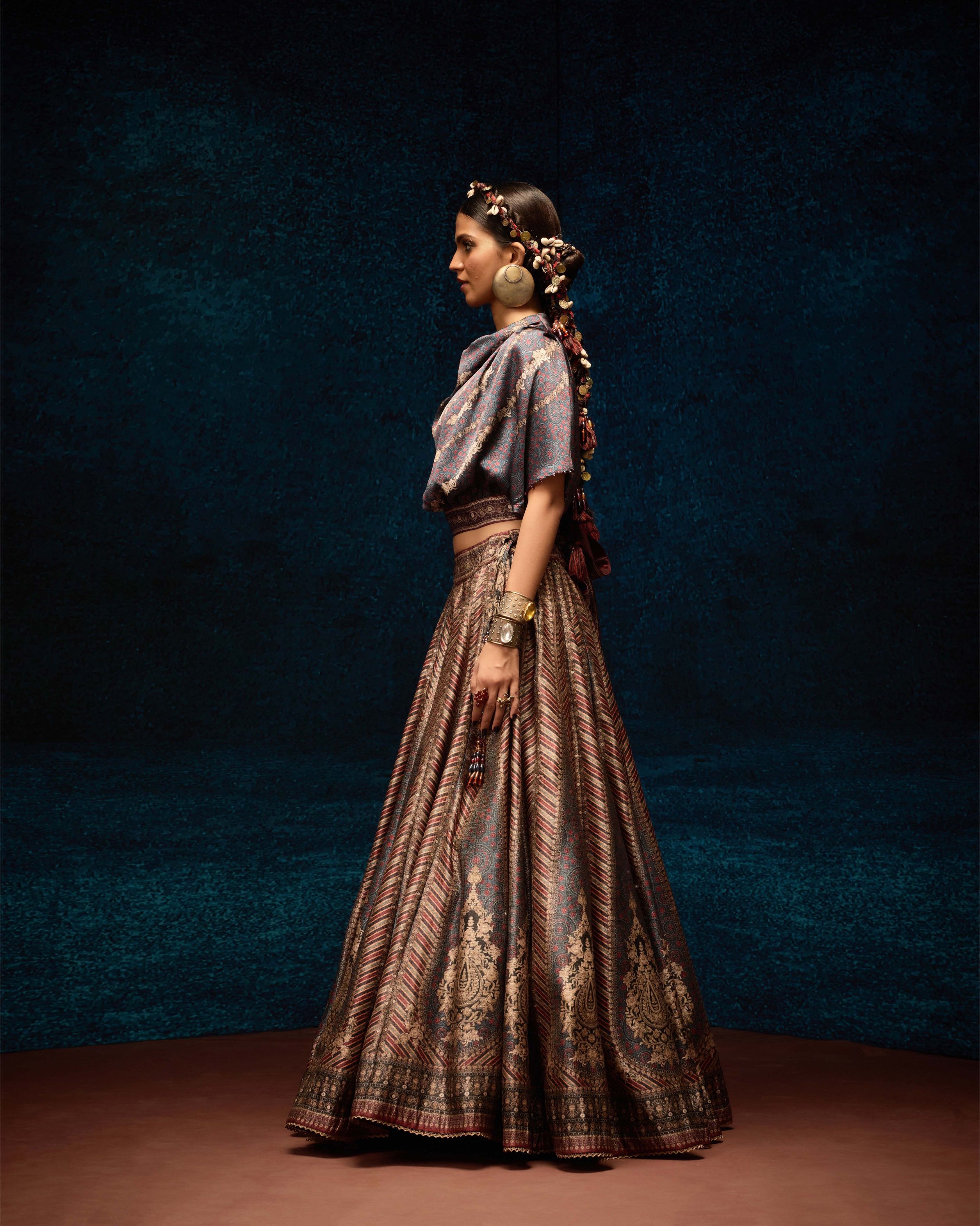 Ajrakh : Varsha Leela - Blue/Maroon