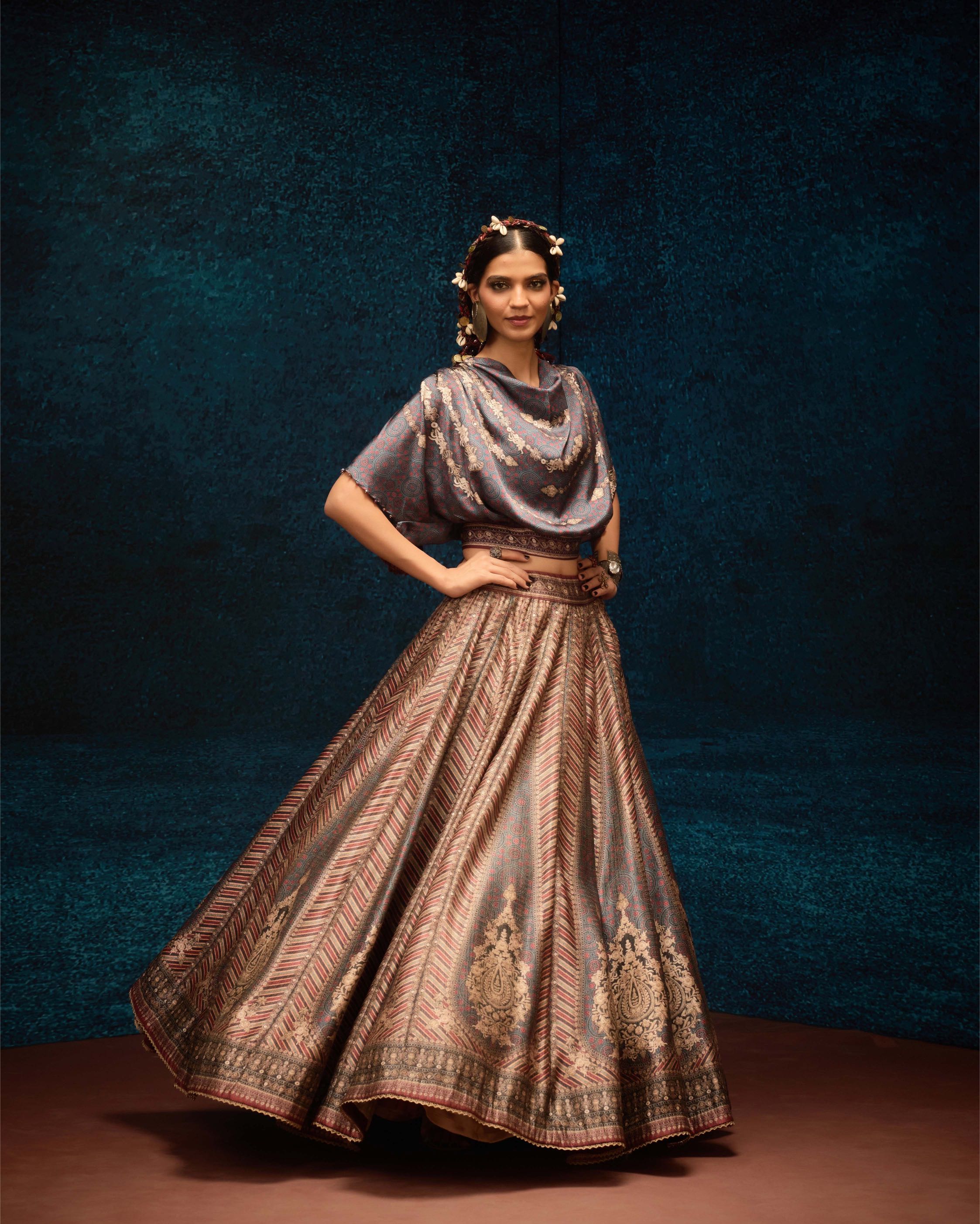 Ajrakh : Varsha Leela - Blue/Maroon