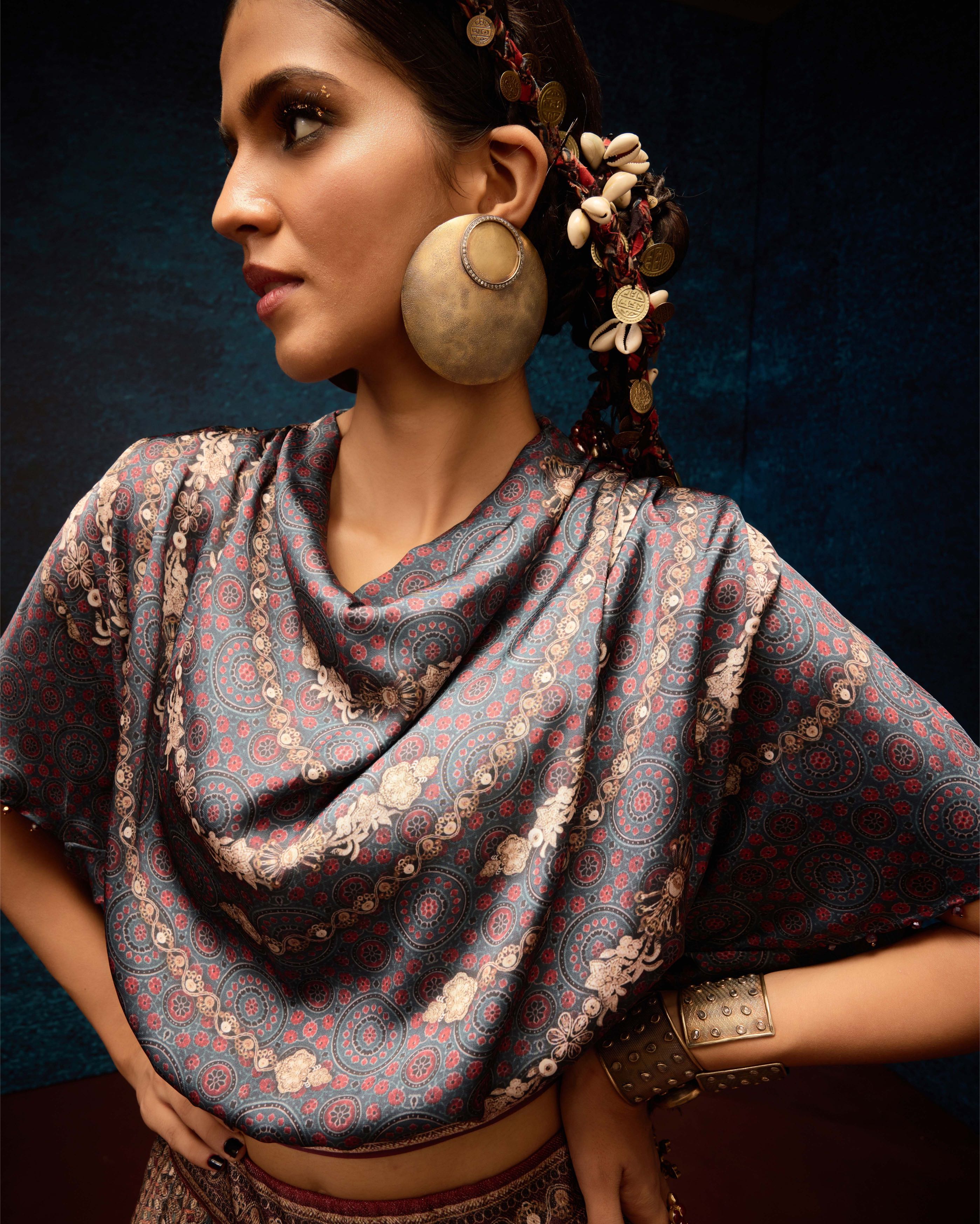 Ajrakh : Varsha Leela - Blue/Maroon