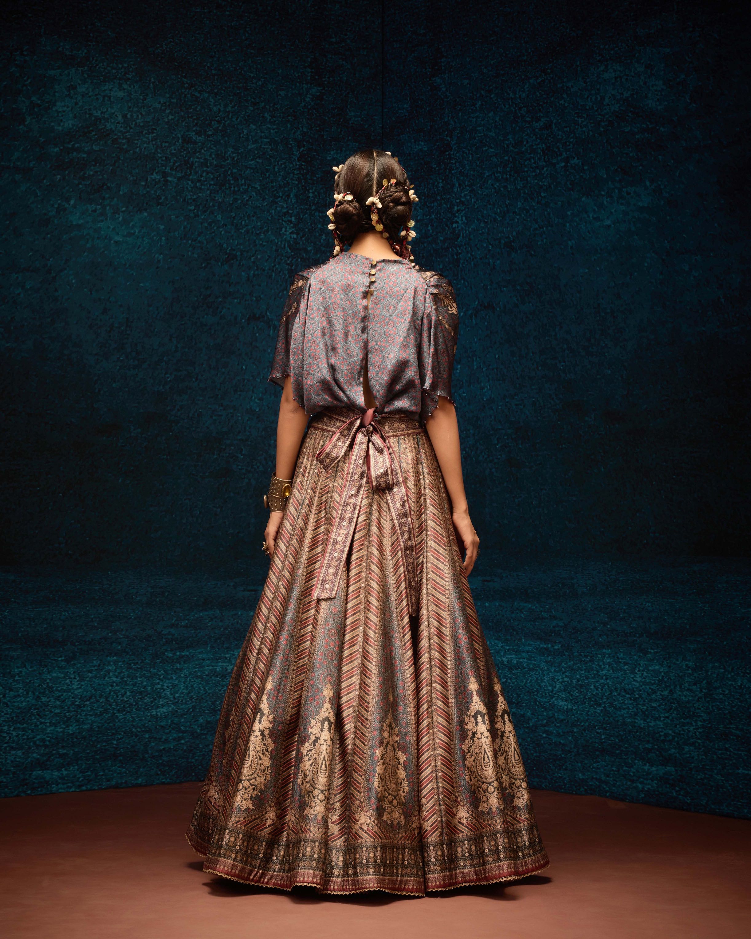 Ajrakh : Varsha Leela - Blue/Maroon