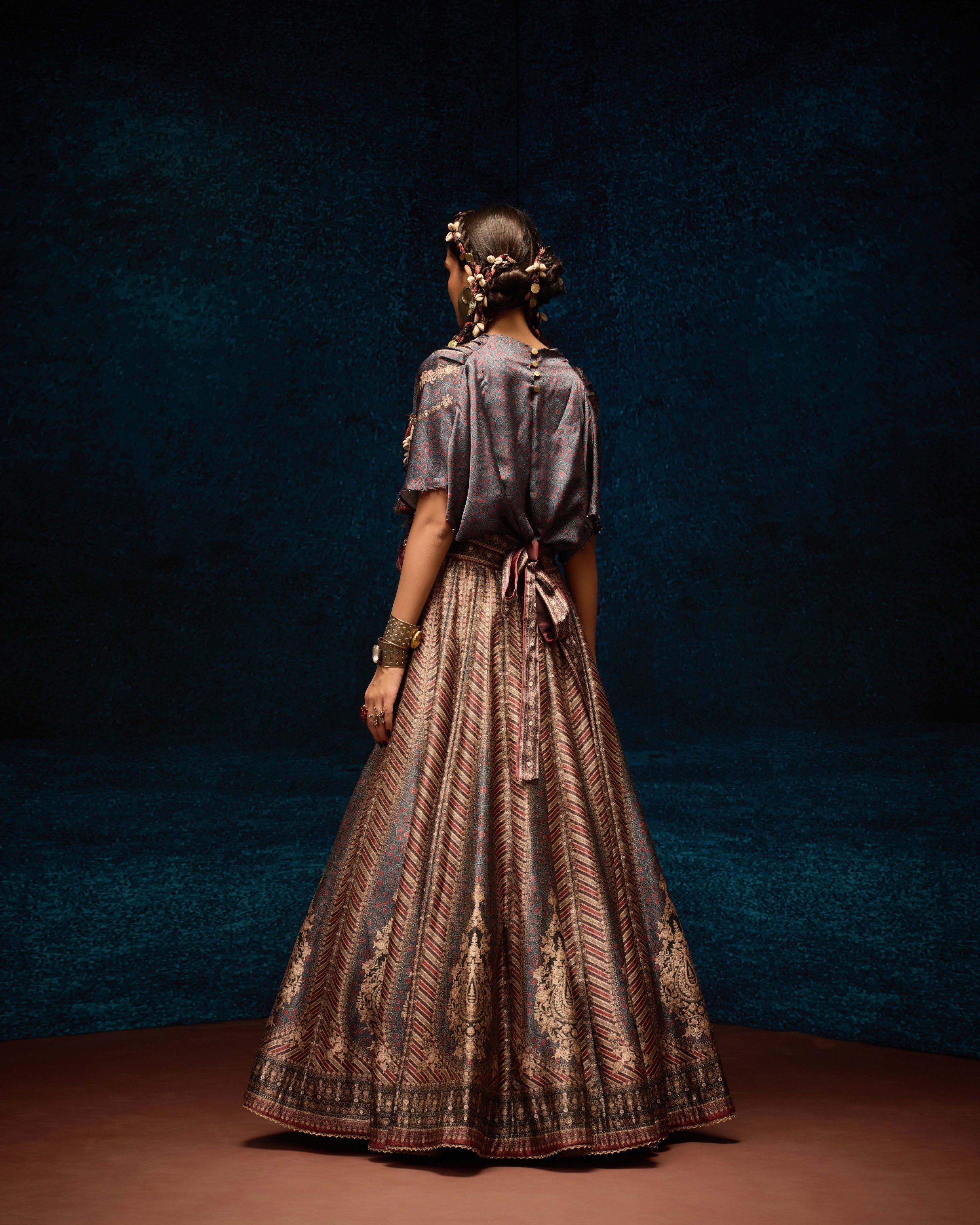 Ajrakh : Varsha Leela - Blue/Maroon