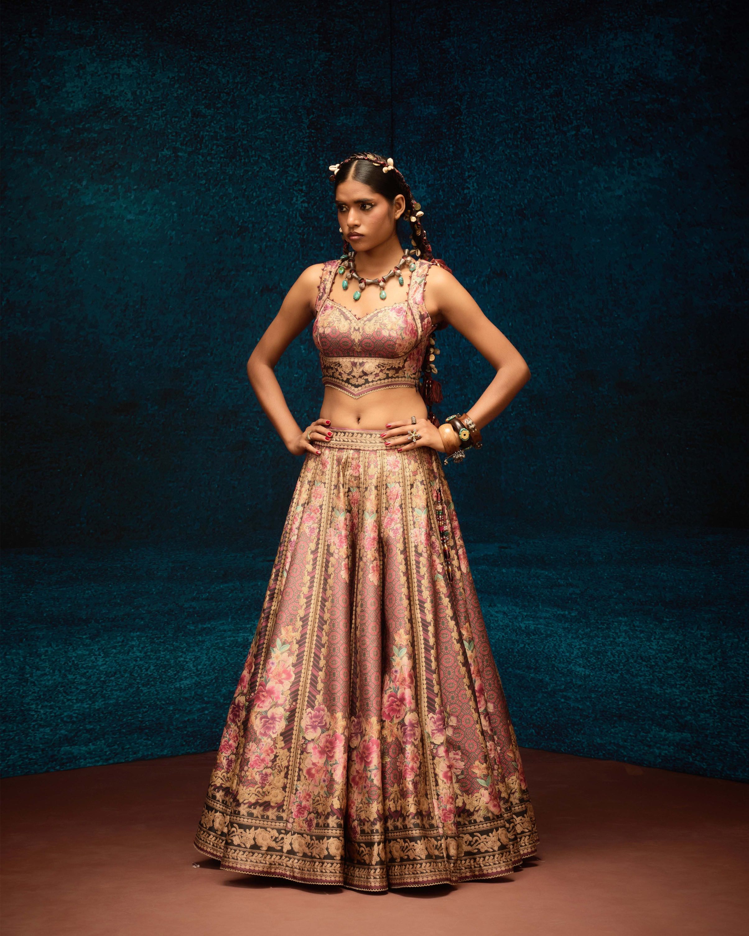 Ajrakh : Leela - Maroon