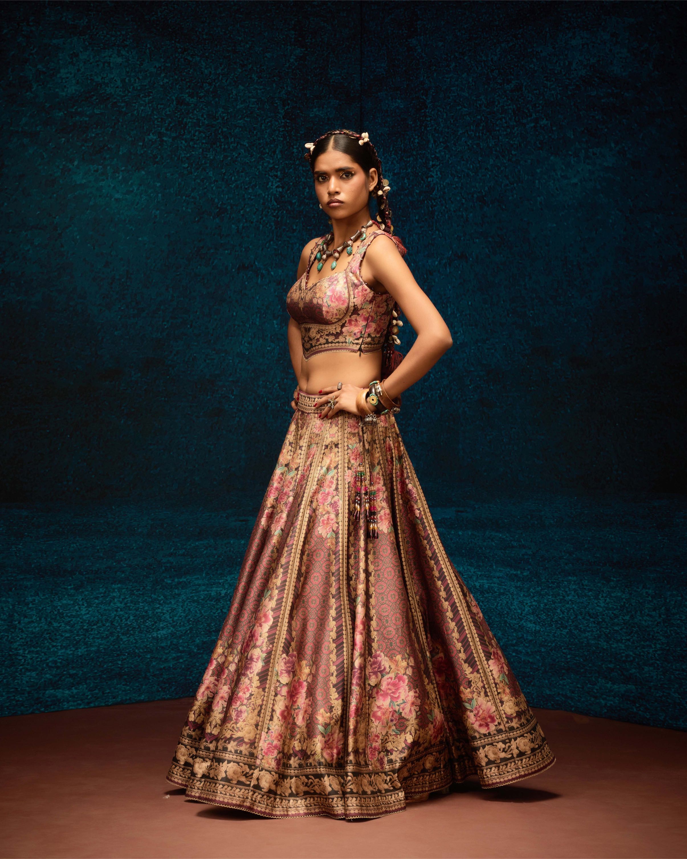 Ajrakh : Leela - Maroon