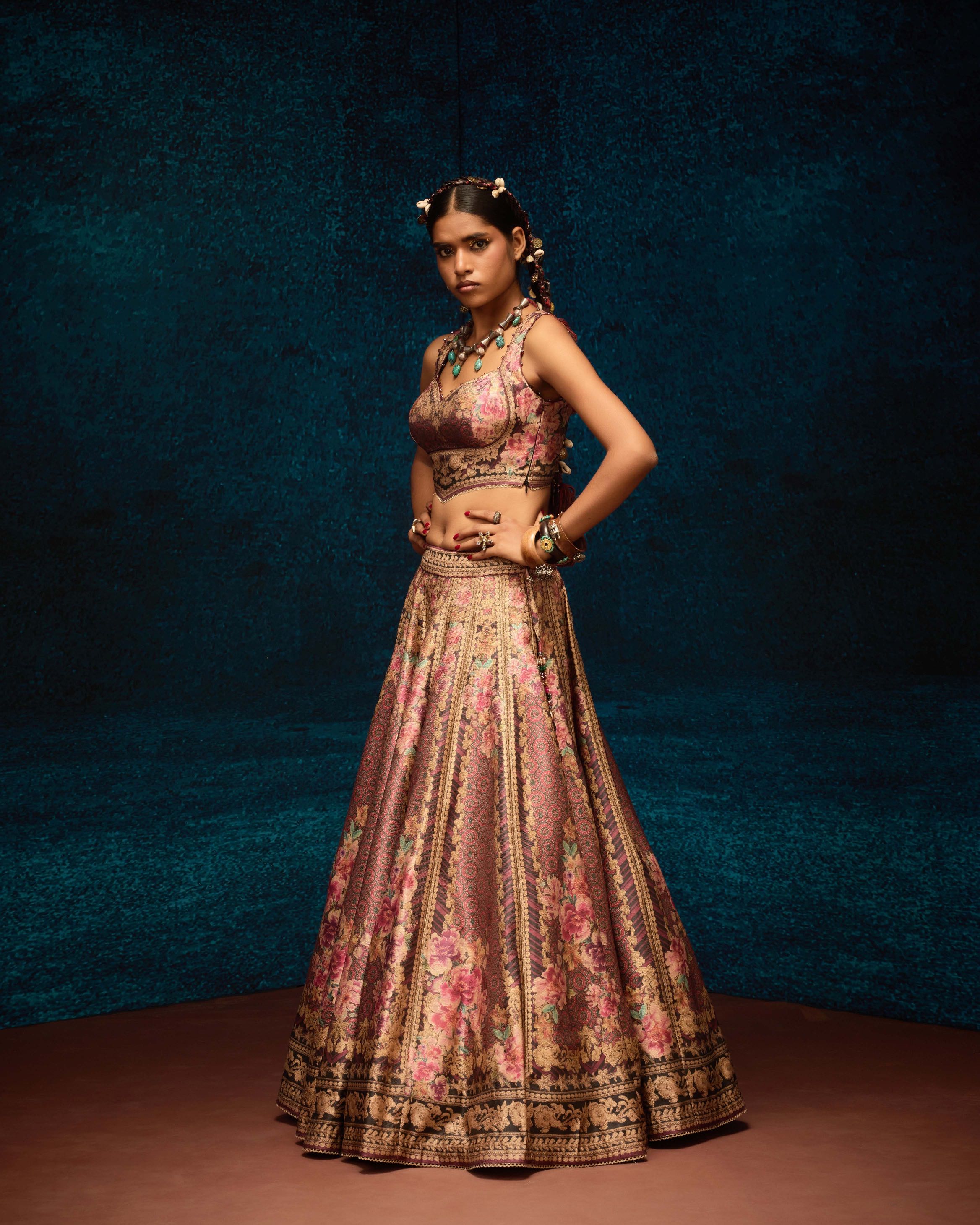 Ajrakh : Leela - Maroon