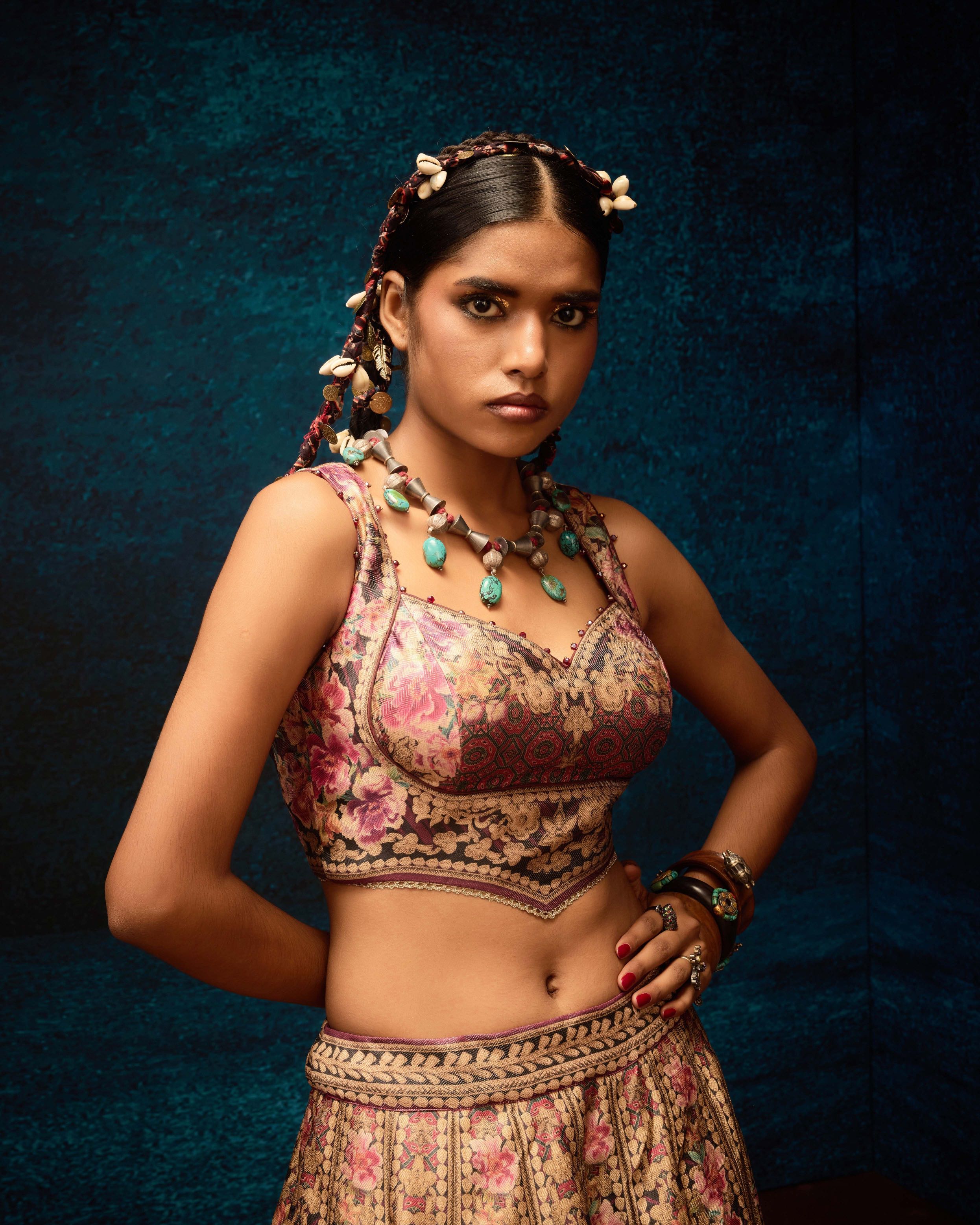 Ajrakh : Leela - Maroon