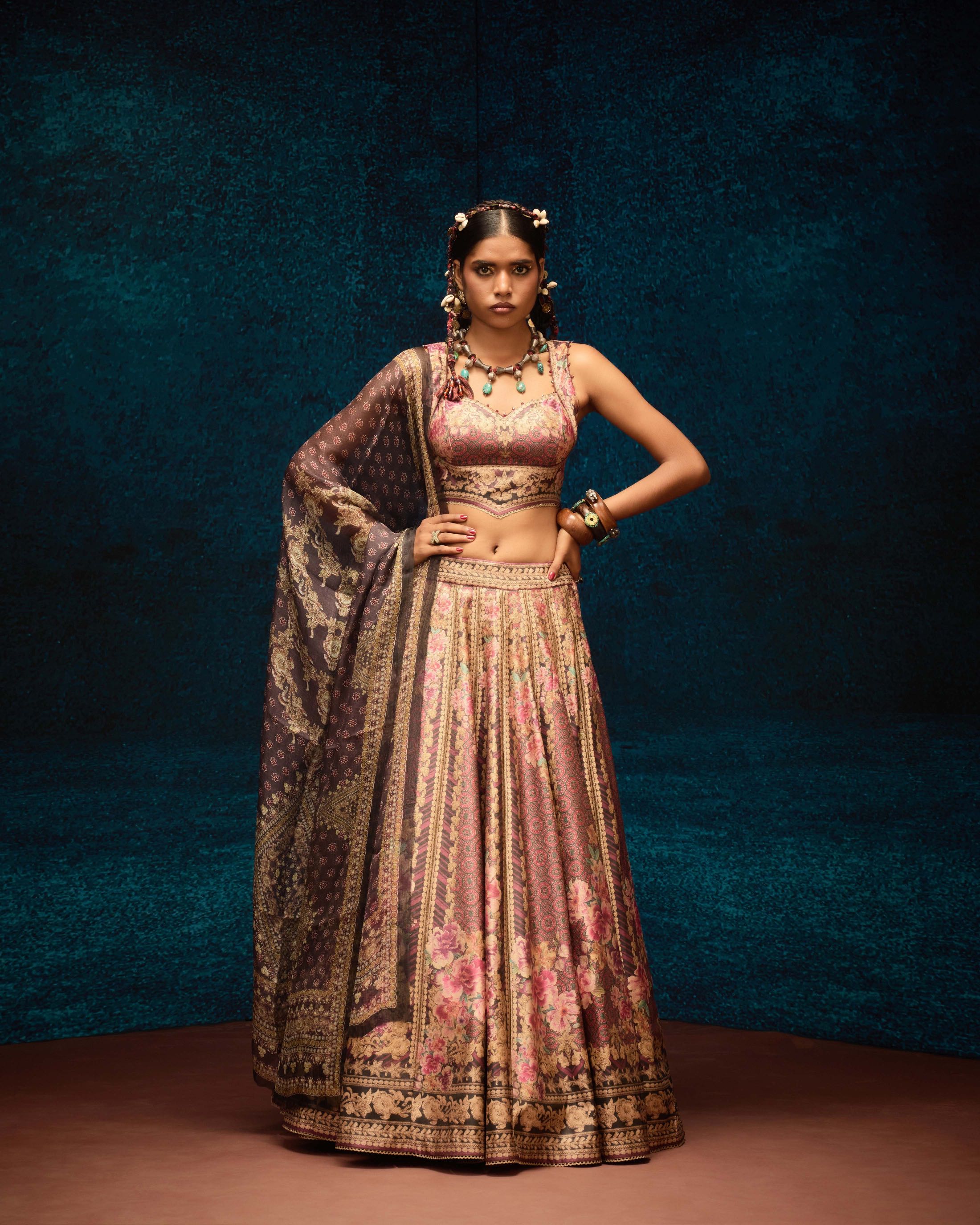Ajrakh : Leela - Maroon