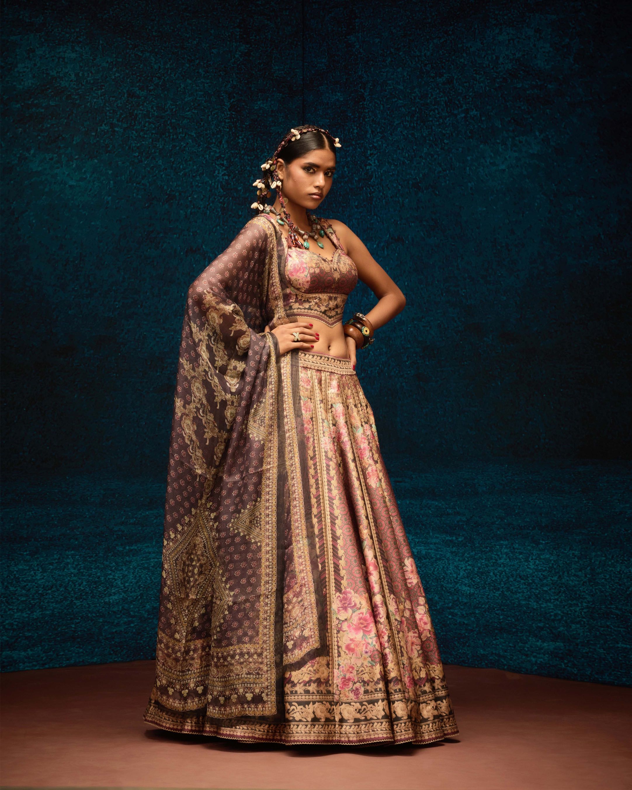 Ajrakh : Leela - Maroon