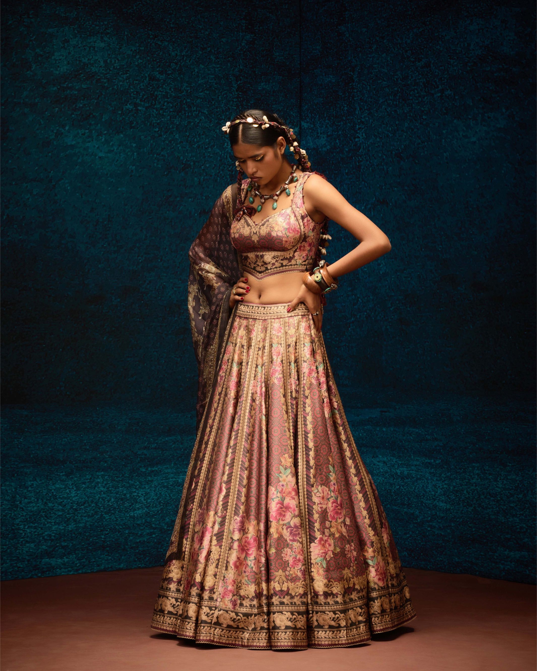 Ajrakh : Leela - Maroon