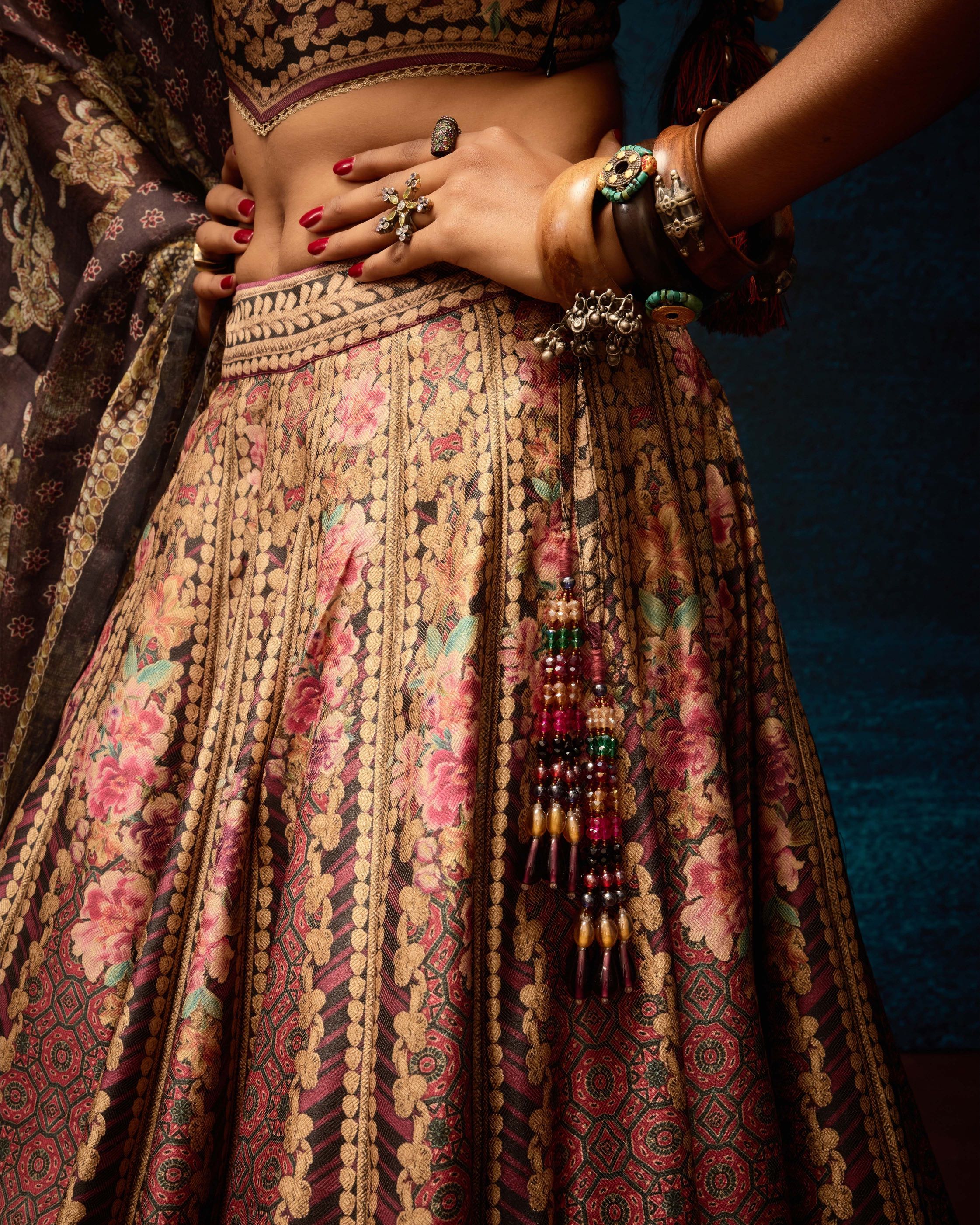 Ajrakh : Leela - Maroon