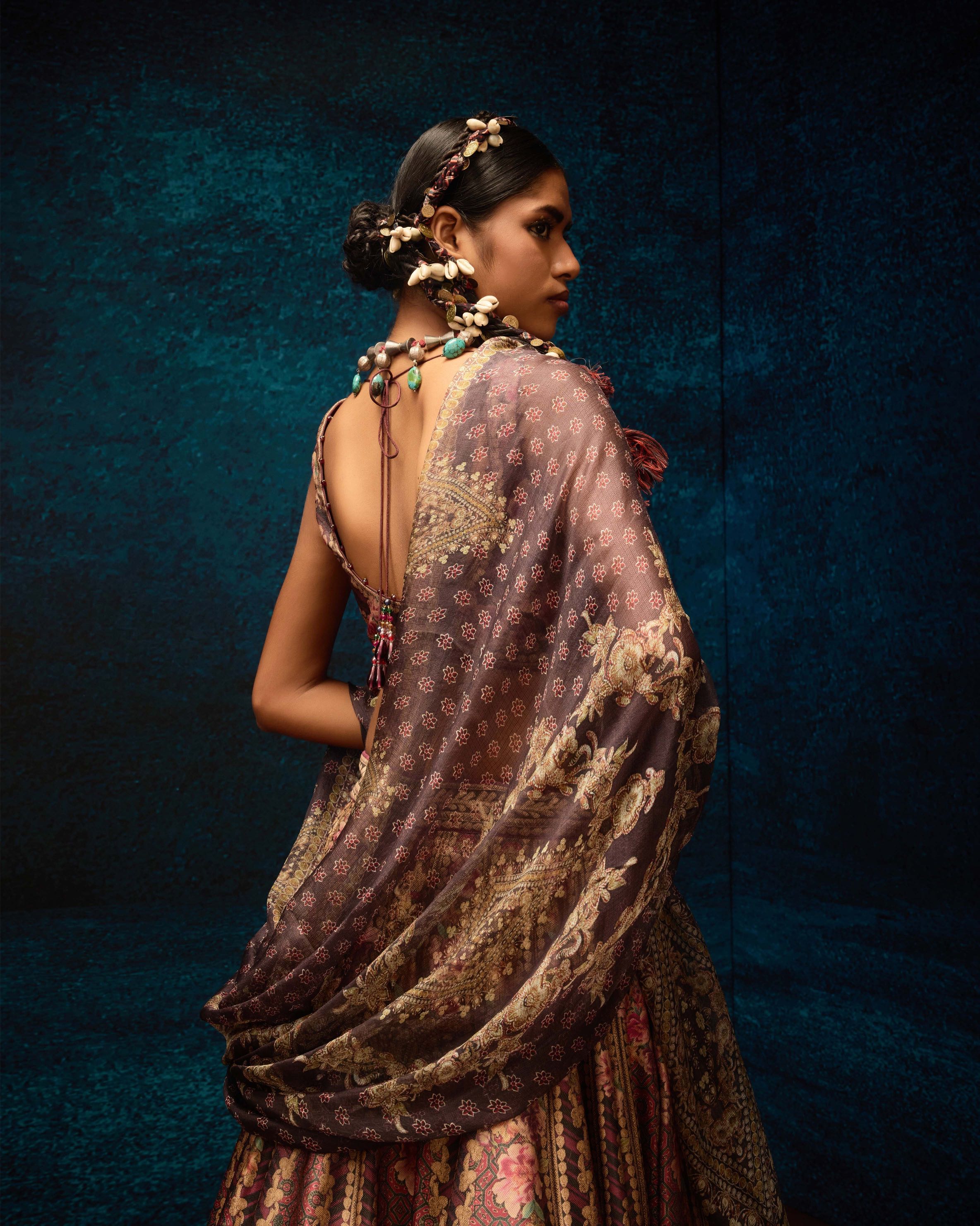 Ajrakh : Leela - Maroon