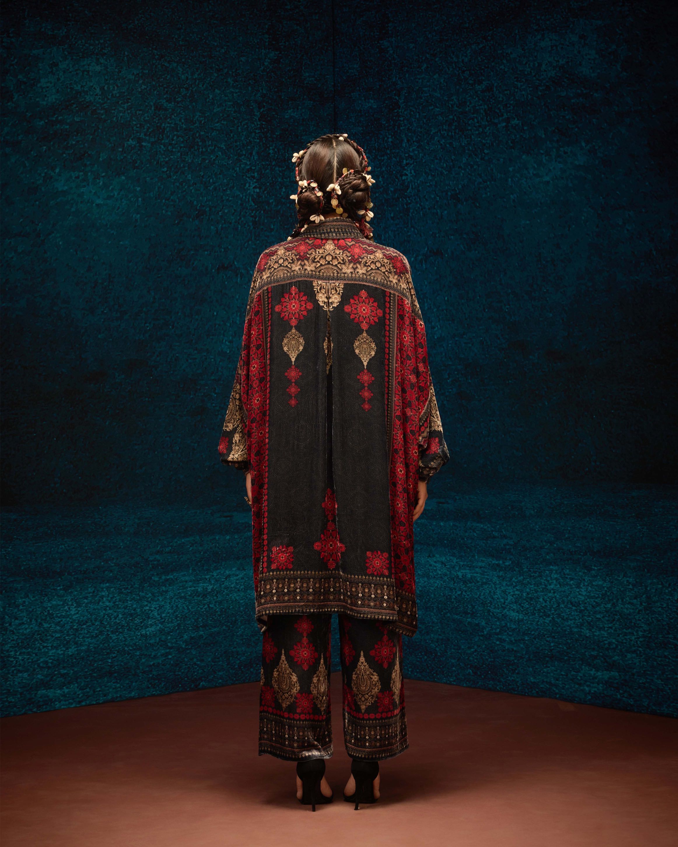 Ajrakh : Simona - Red/Black