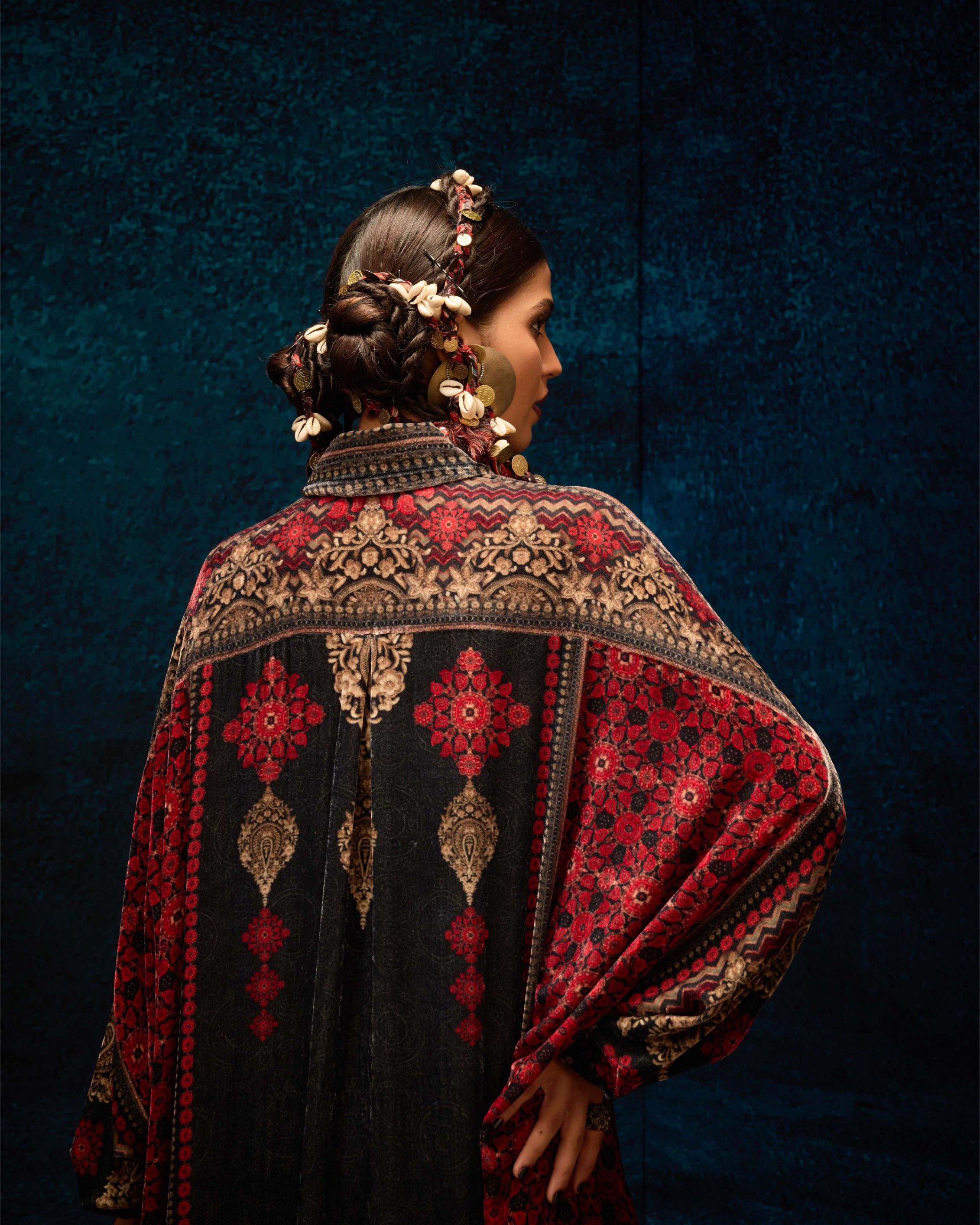 Ajrakh : Simona - Red/Black