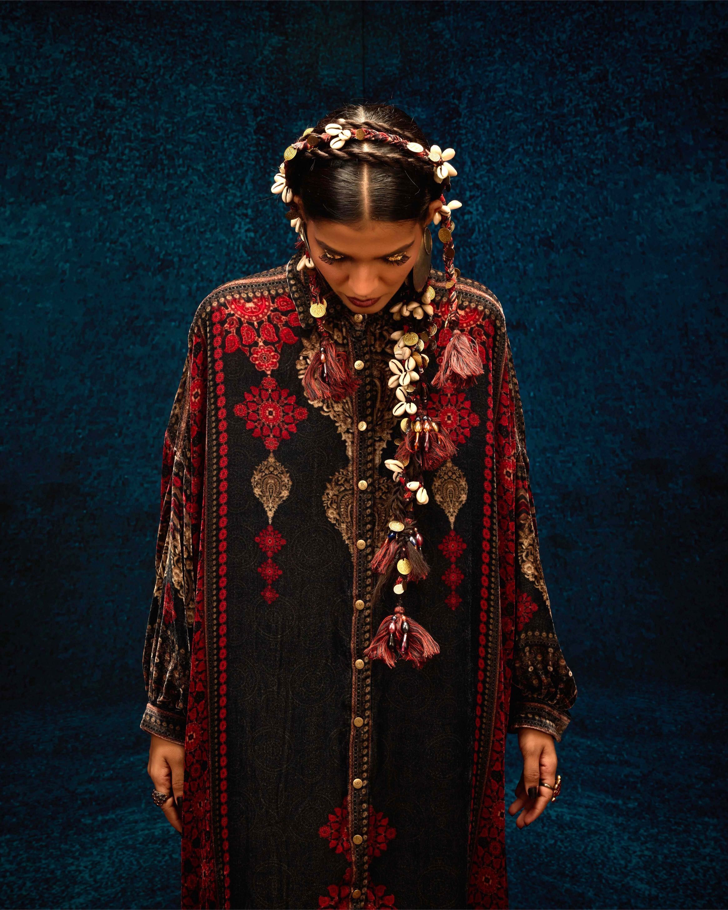Ajrakh : Simona - Red/Black