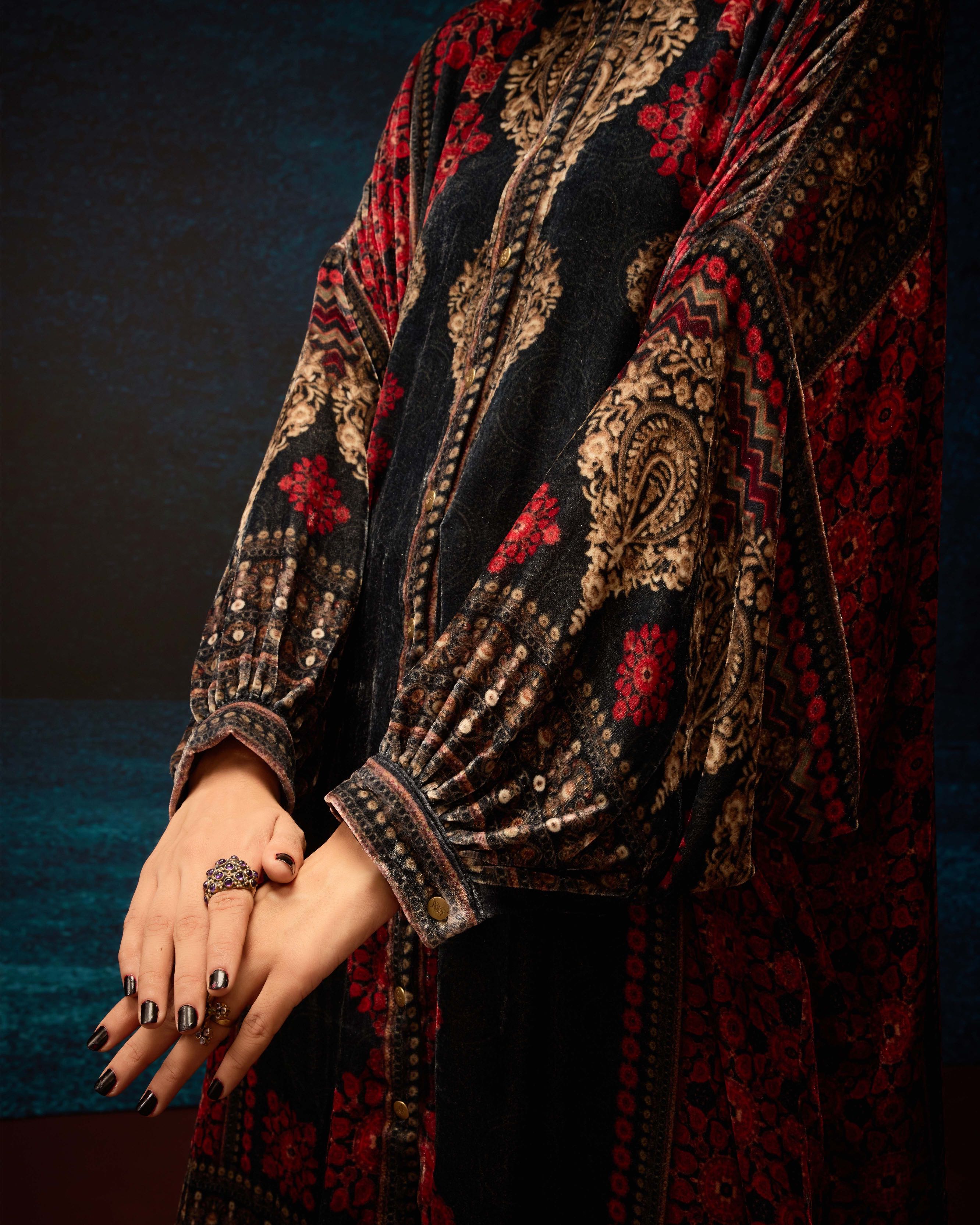 Ajrakh : Simona - Red/Black