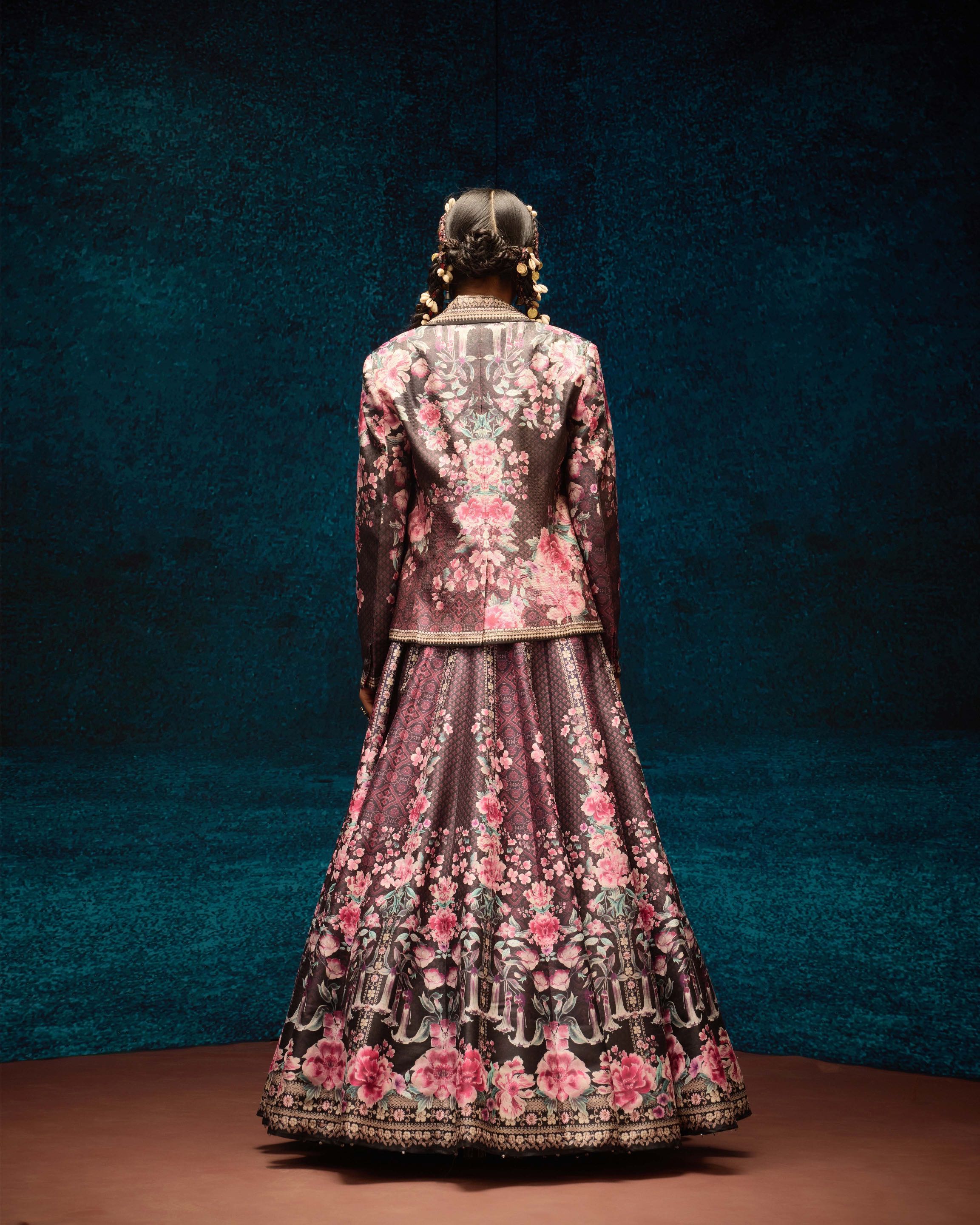 Ajrakh : Jacket Leela - Black/Raspberry