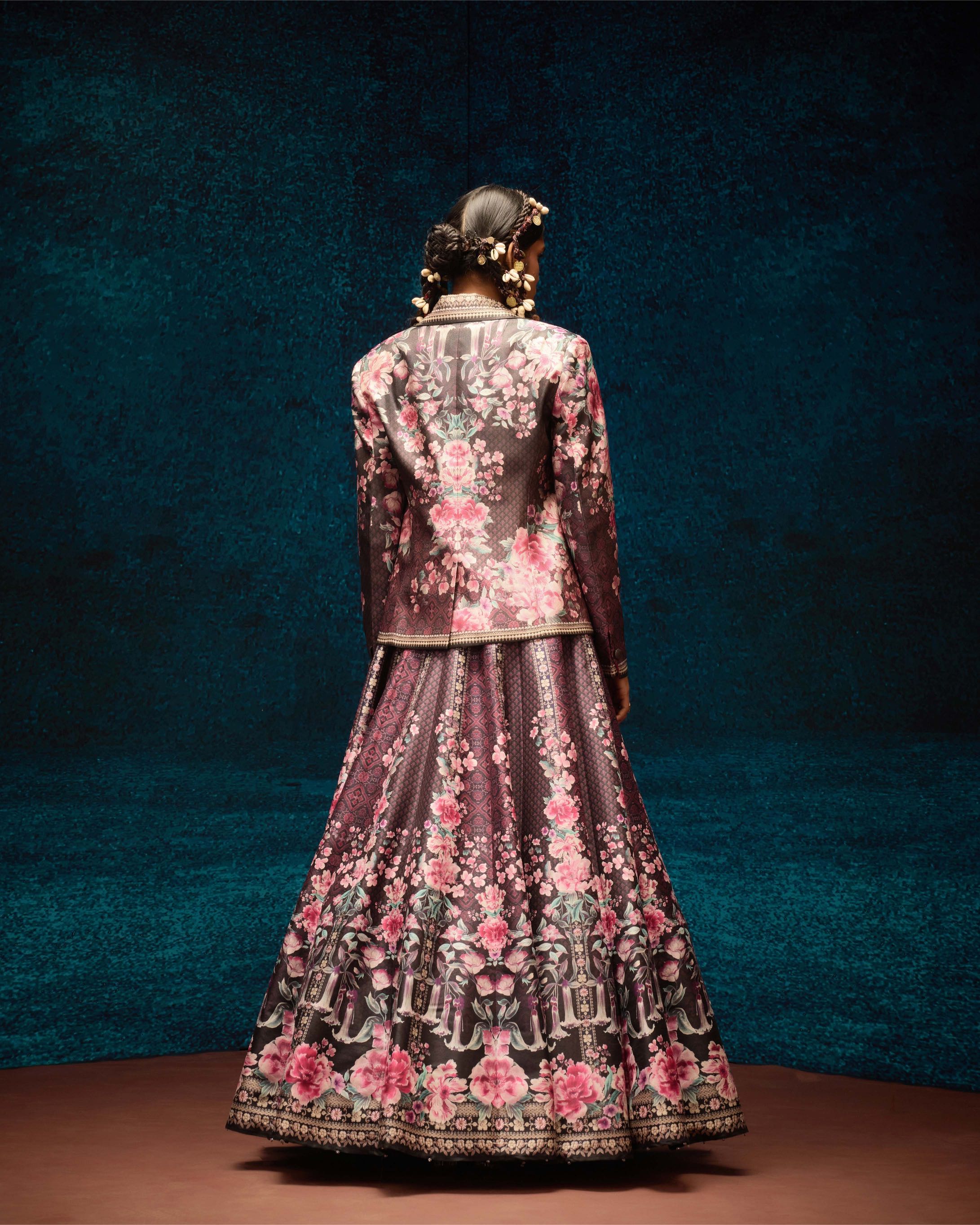 Ajrakh : Jacket Leela - Black/Raspberry