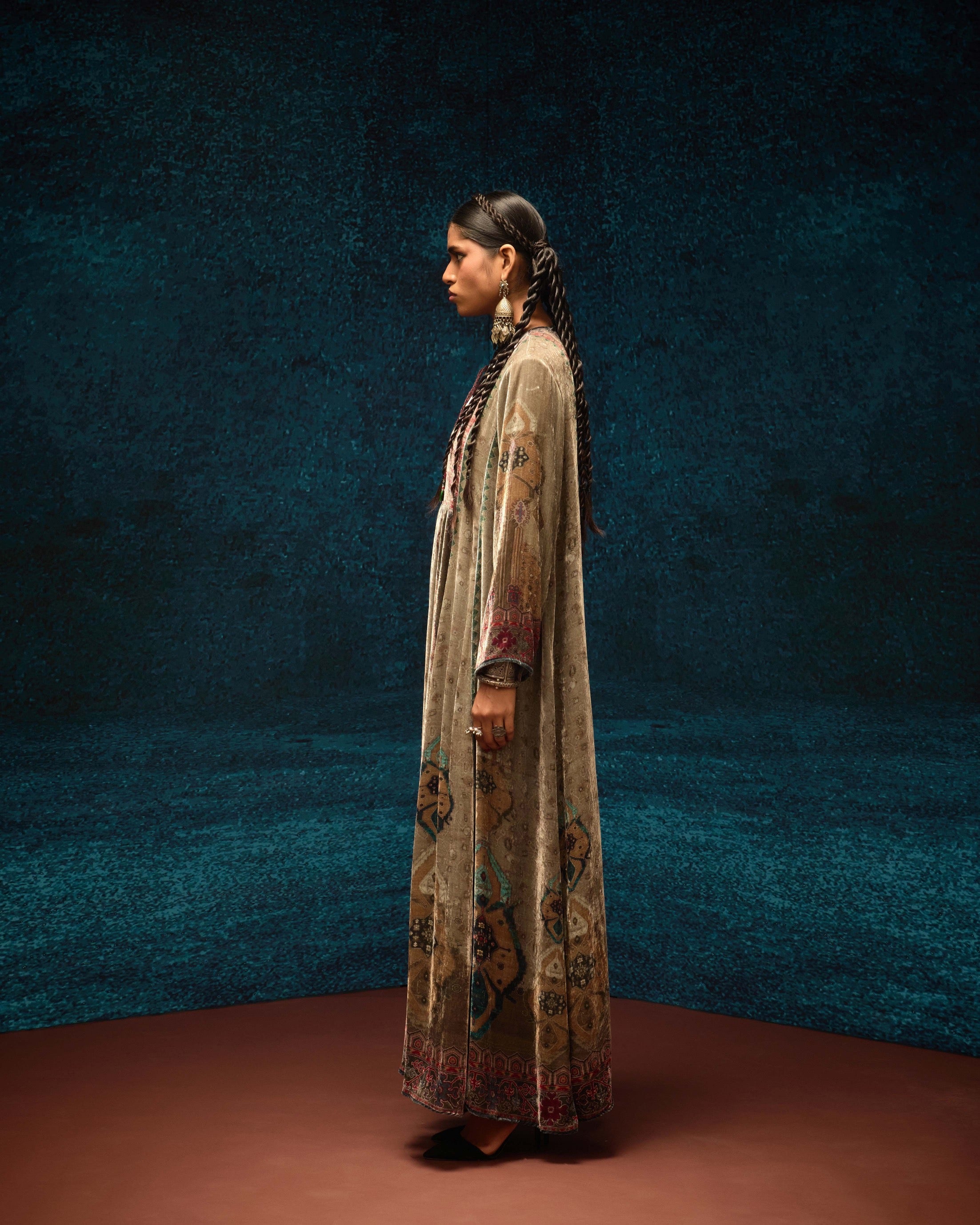 Ajrakh/Shiraz : Anisha - Taupe