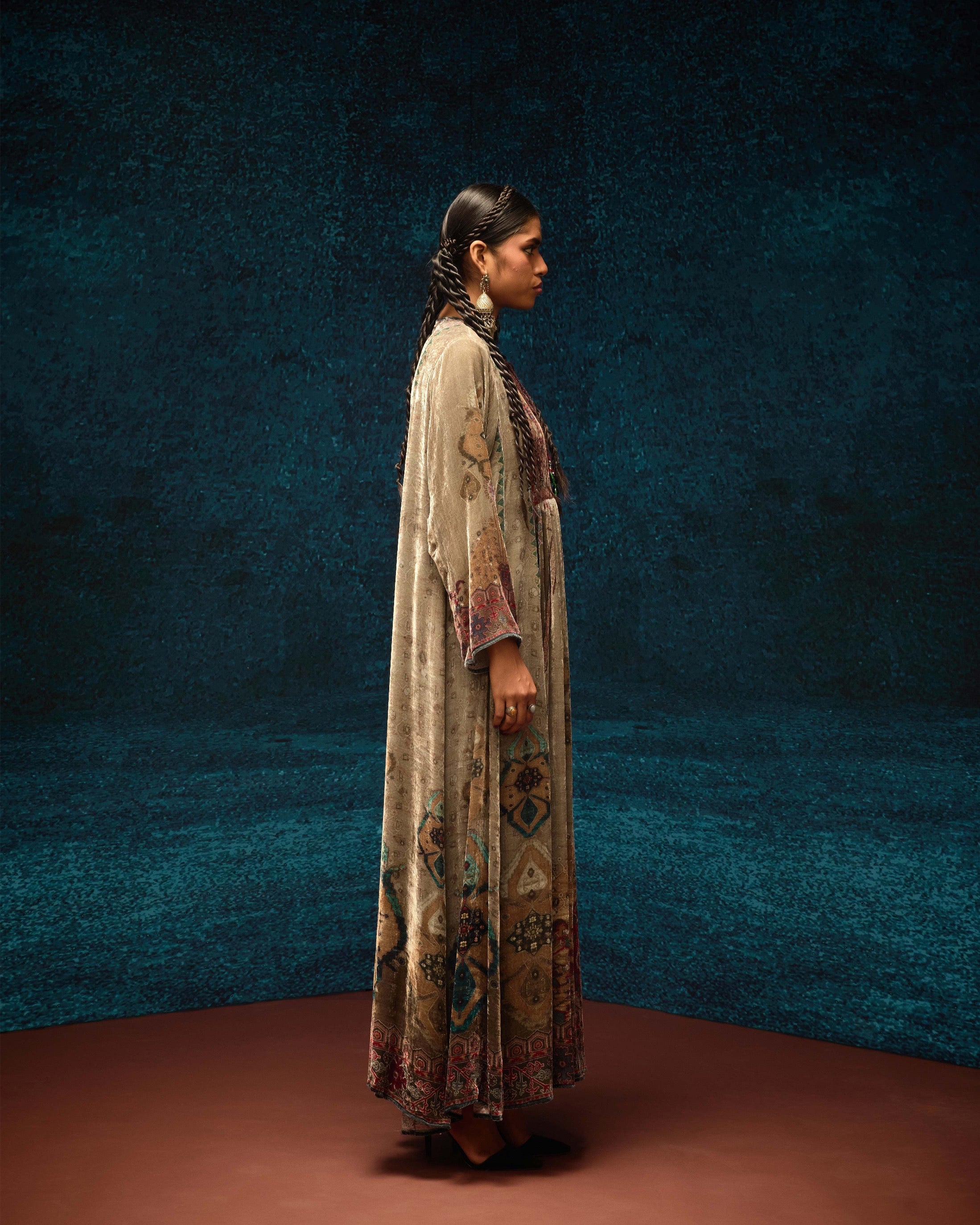 Ajrakh/Shiraz : Anisha - Taupe