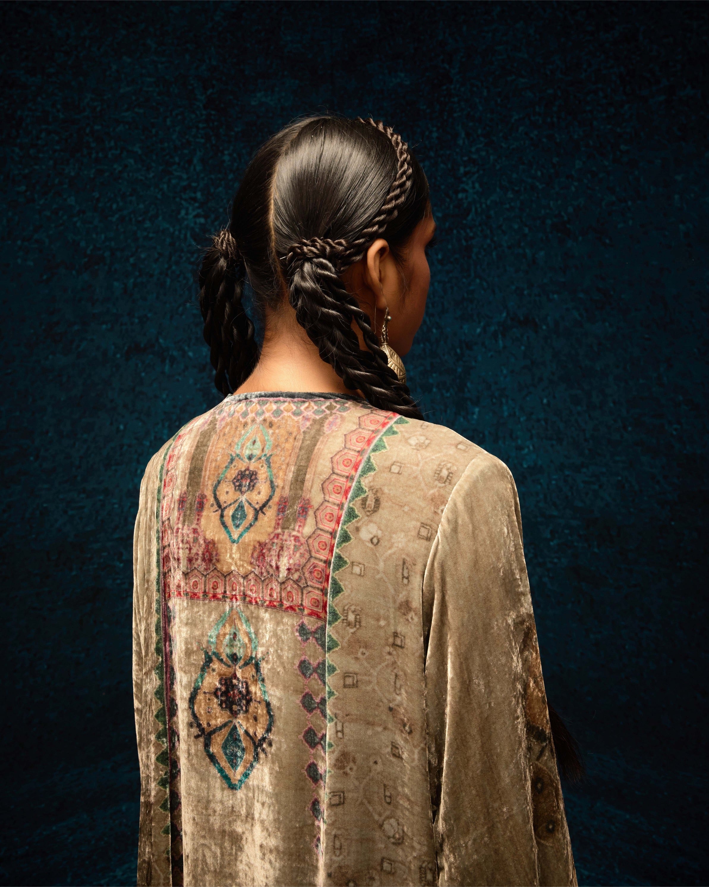 Ajrakh/Shiraz : Anisha - Taupe