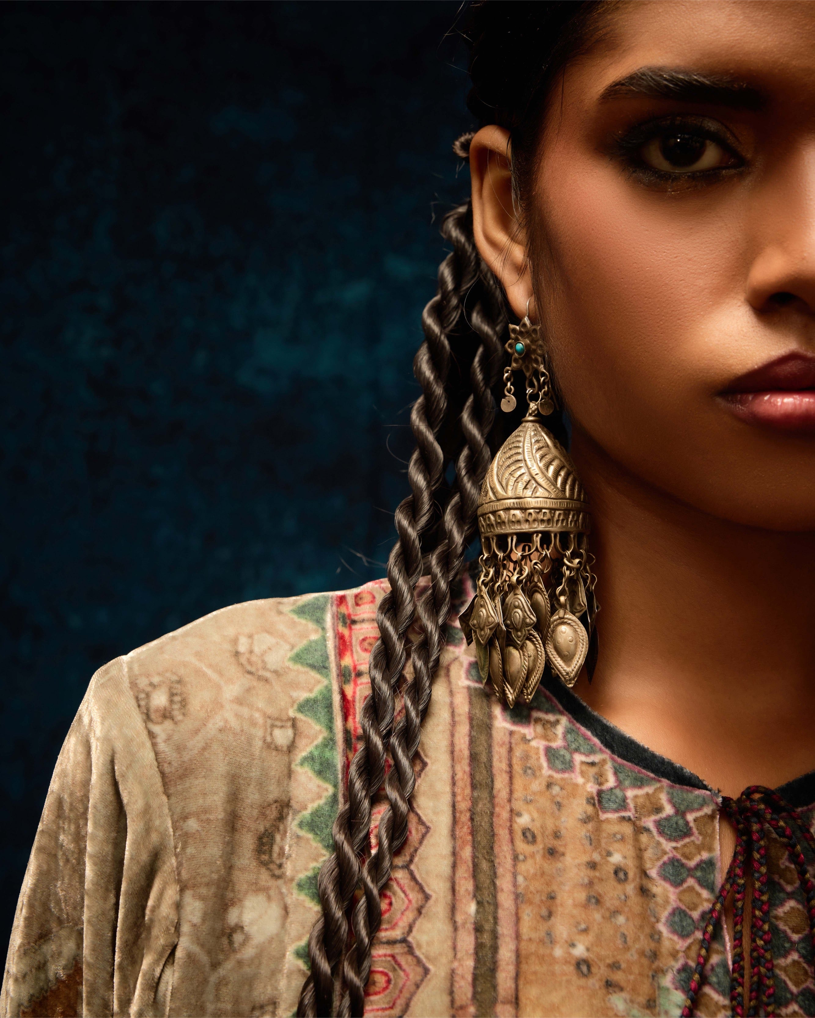 Ajrakh/Shiraz : Anisha - Taupe