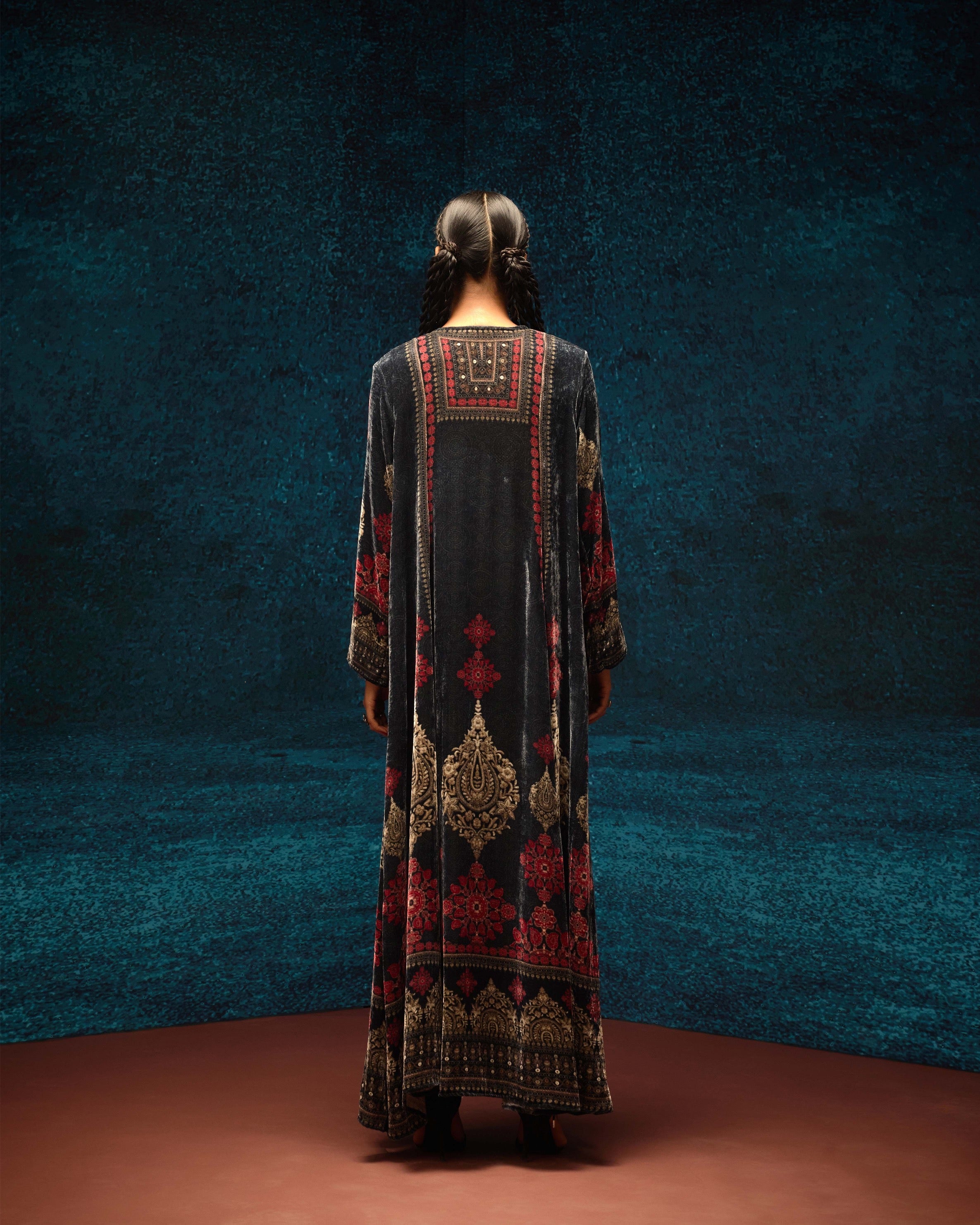 Ajrakh : Anisha - Black/Red