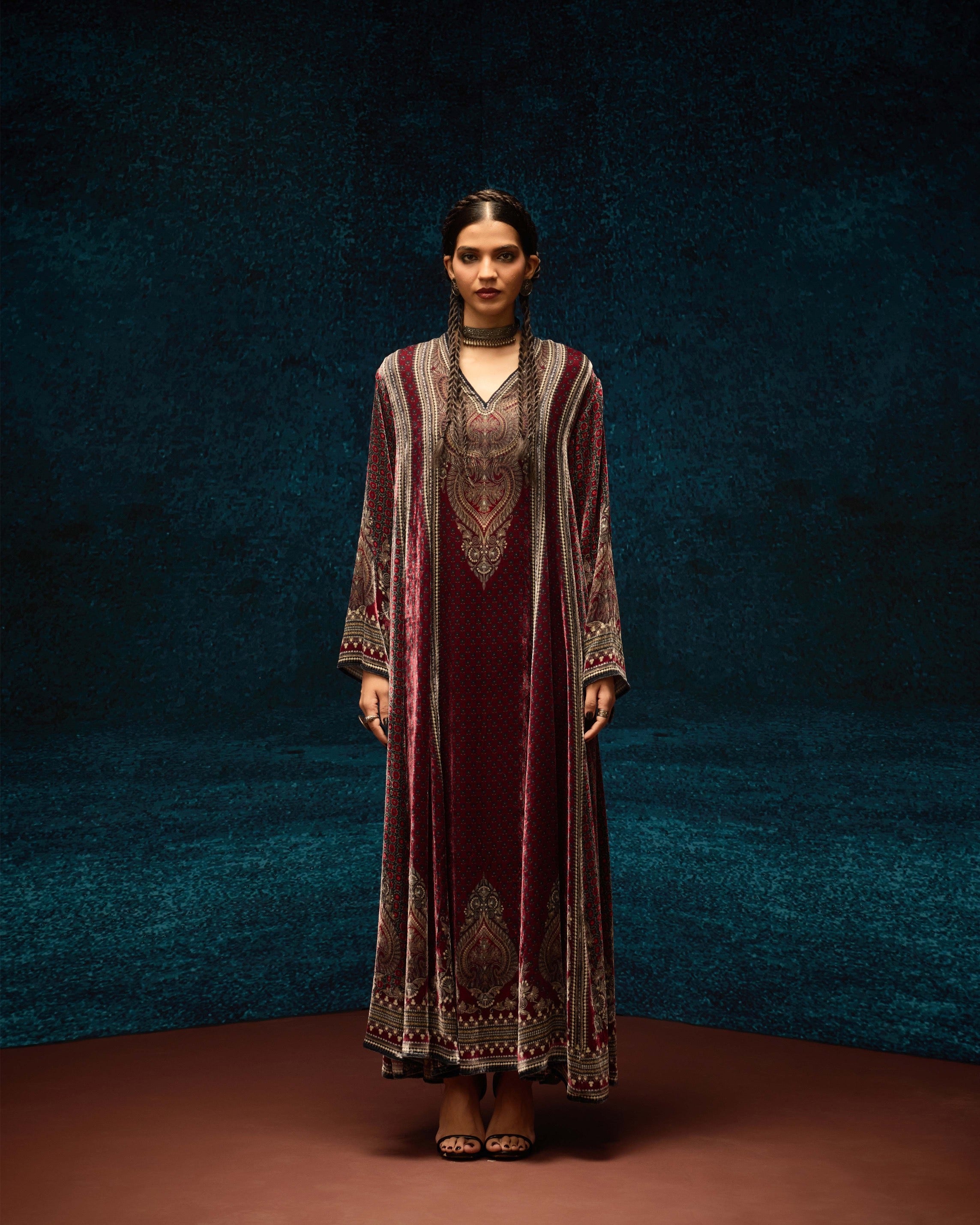 Ajrakh : Adavi - Maroon