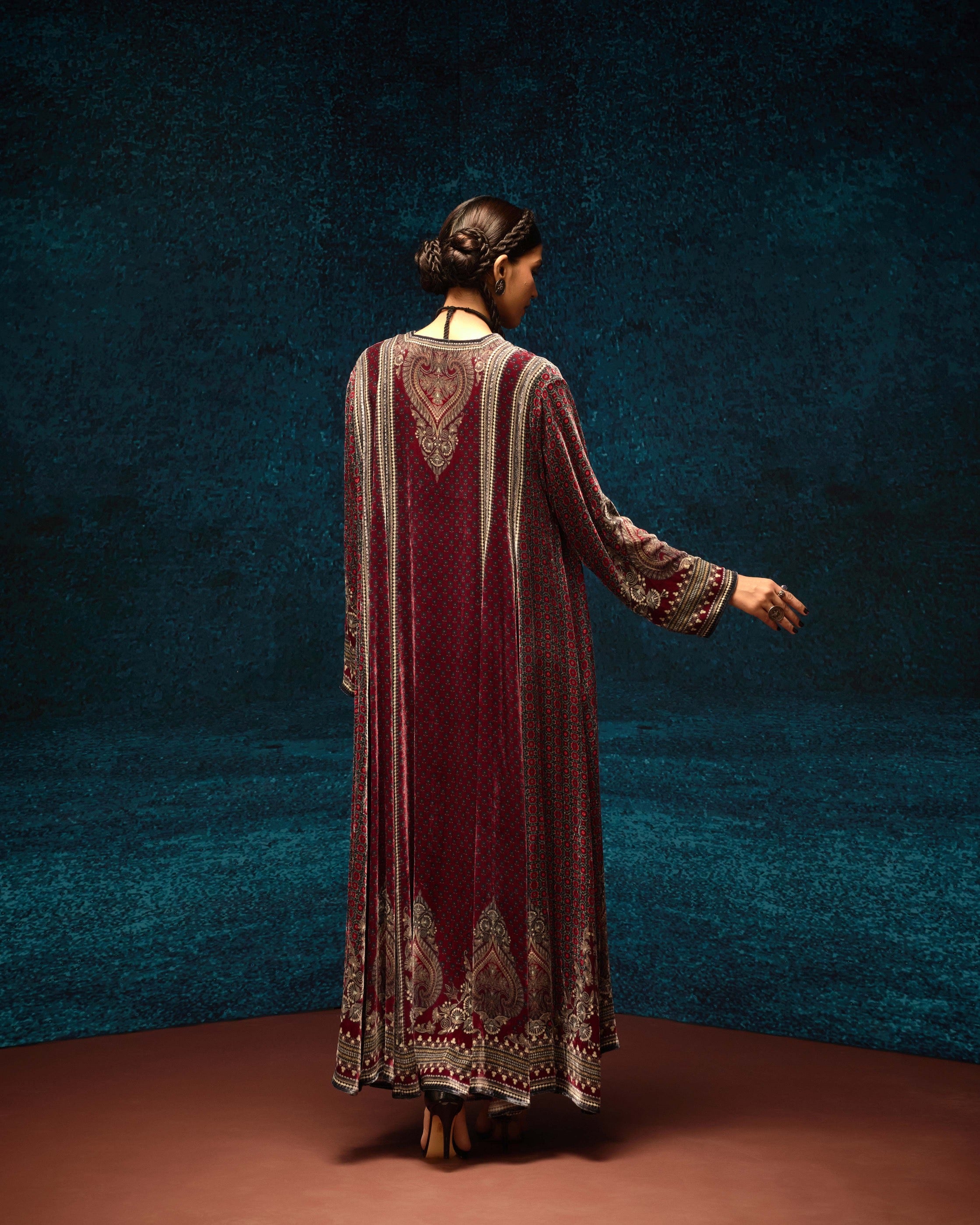 Ajrakh : Adavi - Maroon