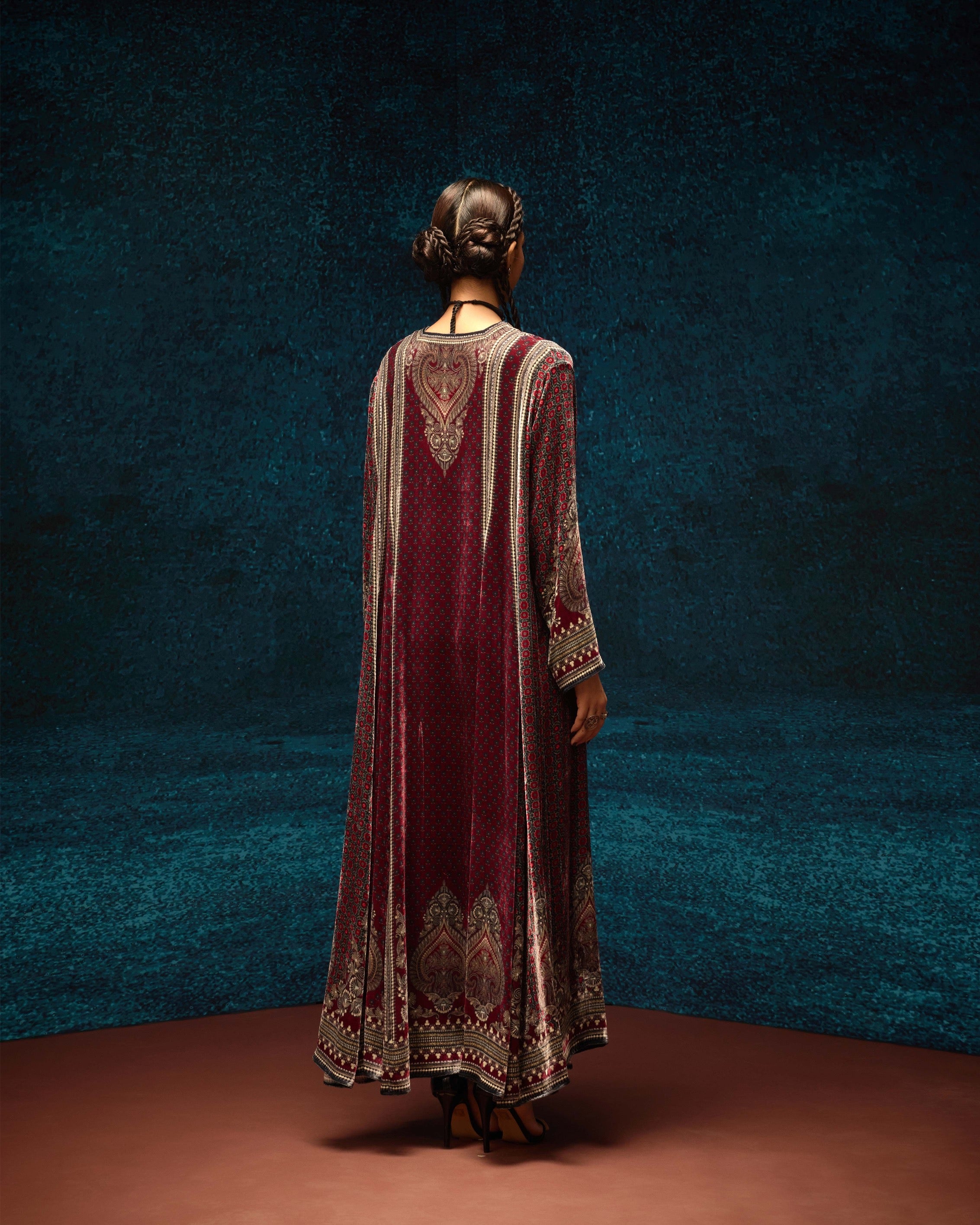 Ajrakh : Adavi - Maroon