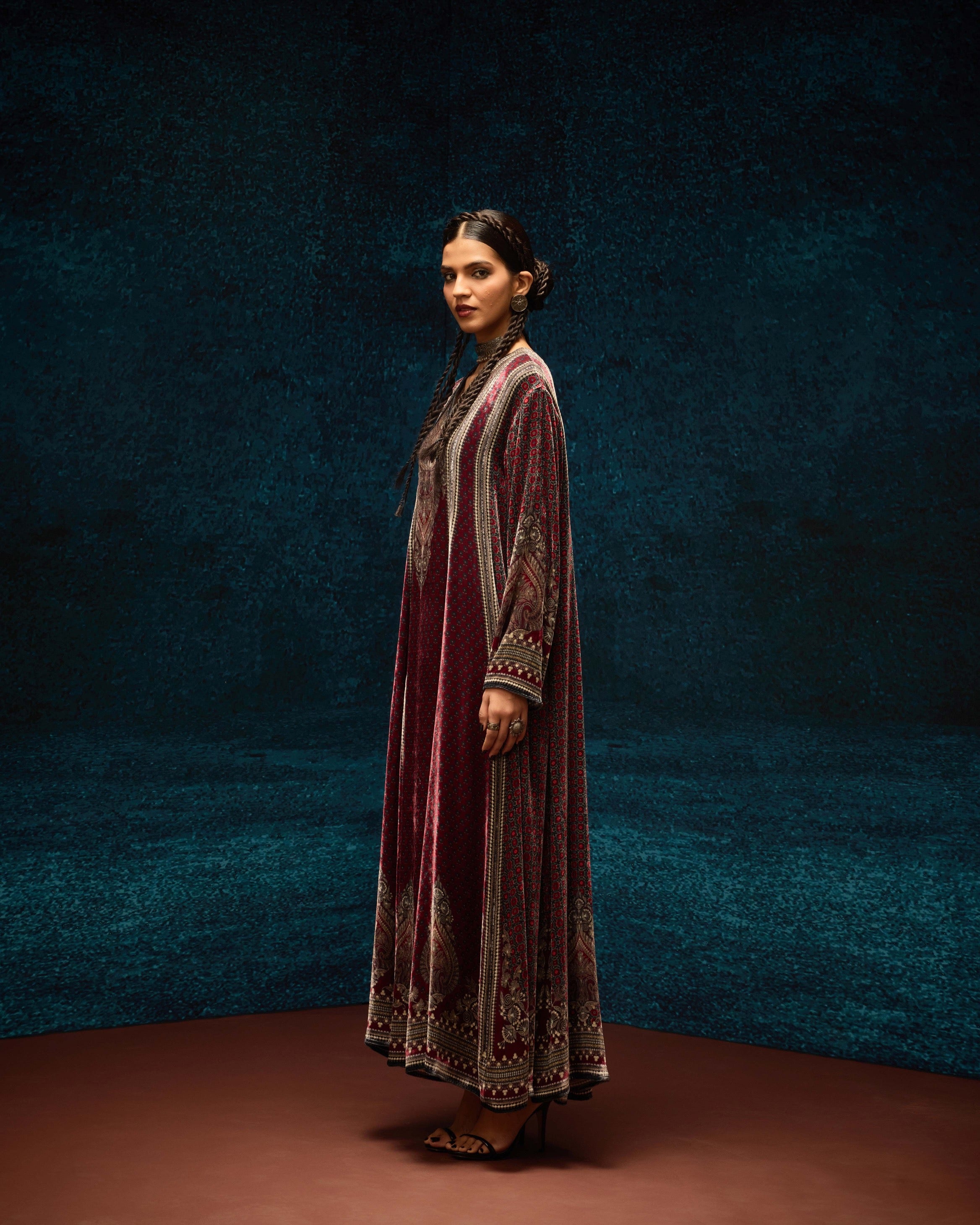 Ajrakh : Adavi - Maroon