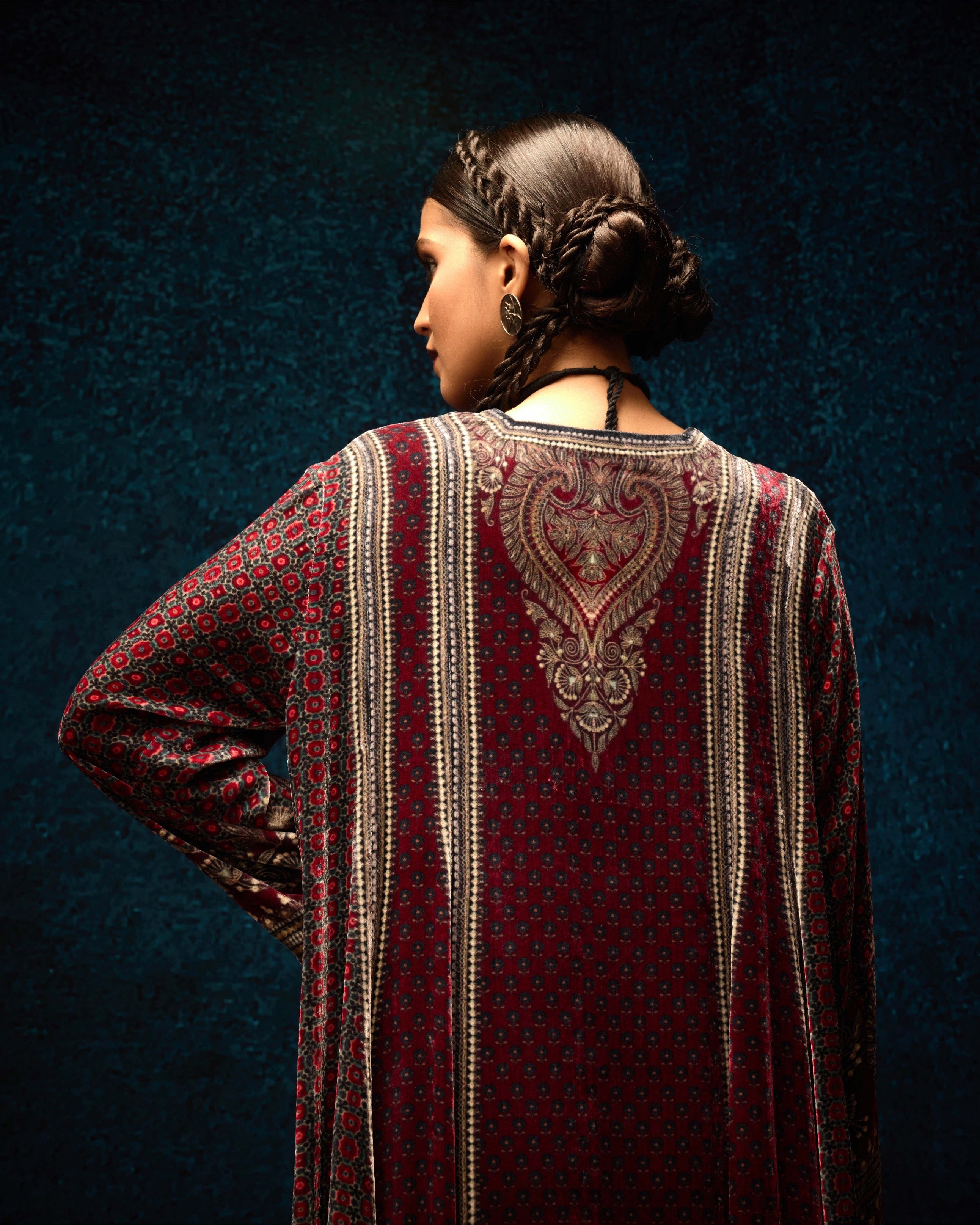 Ajrakh : Adavi - Maroon