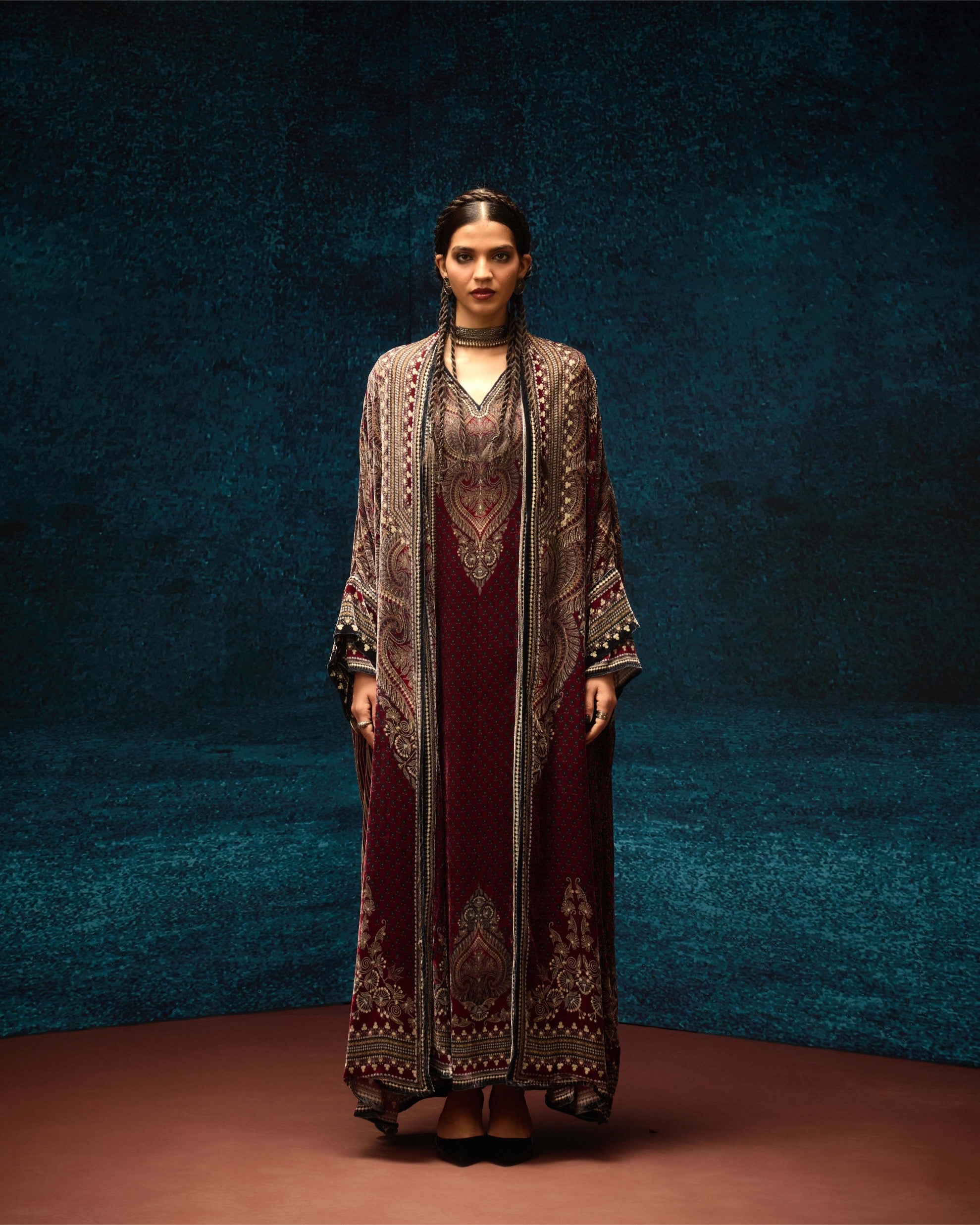 Ajrakh : Abaya - Red