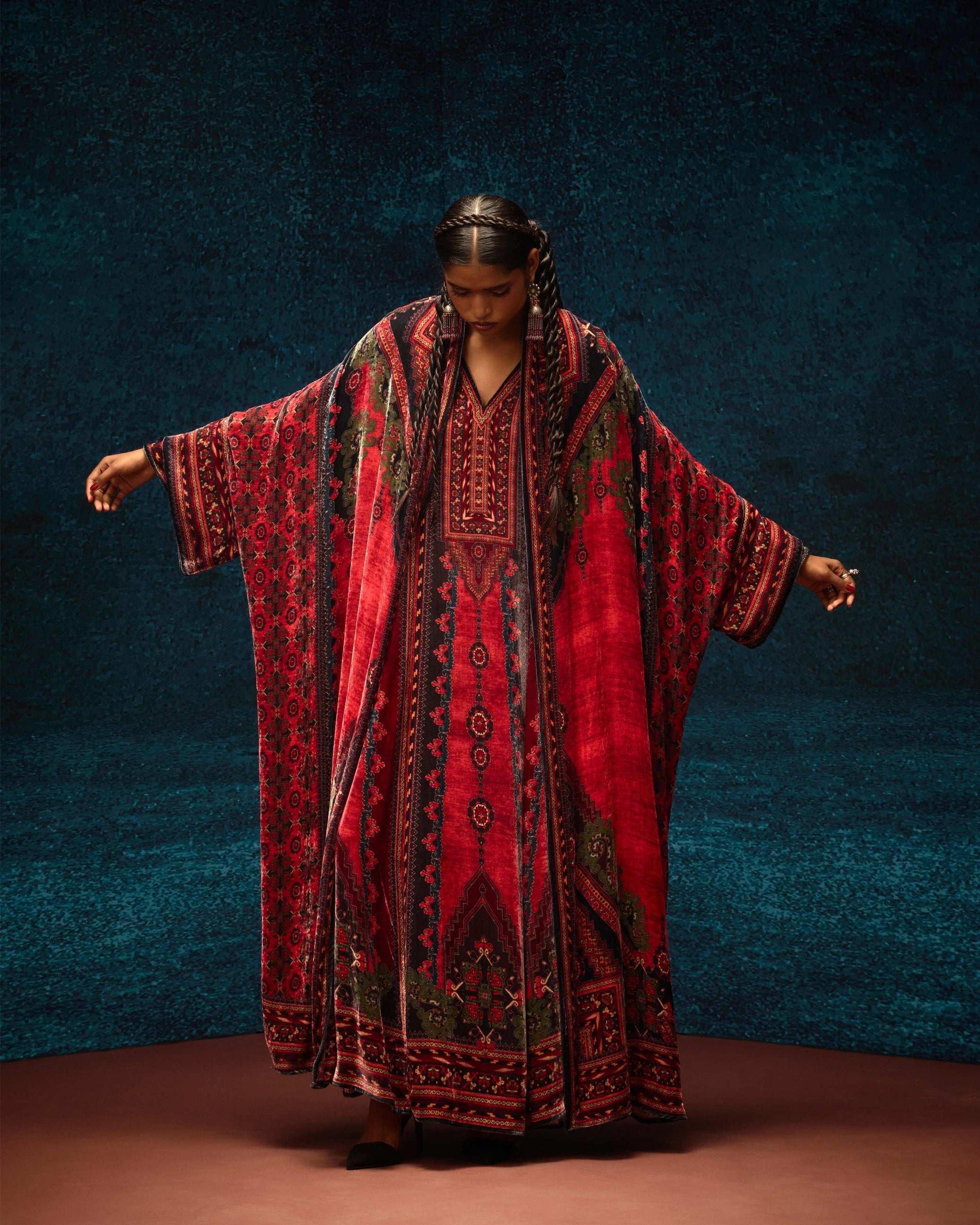 Ajrakh : Abaya - Rust