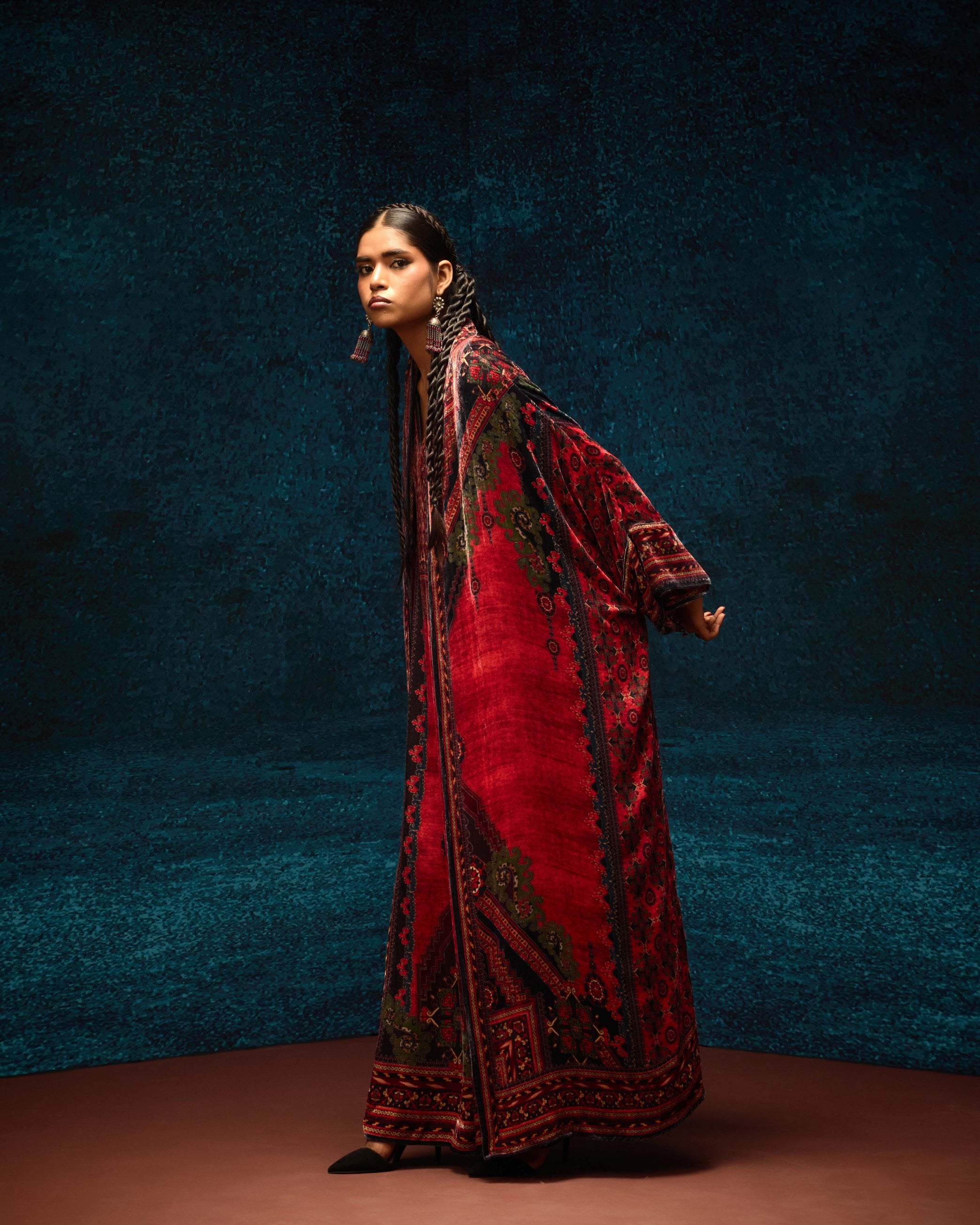 Ajrakh : Abaya - Rust
