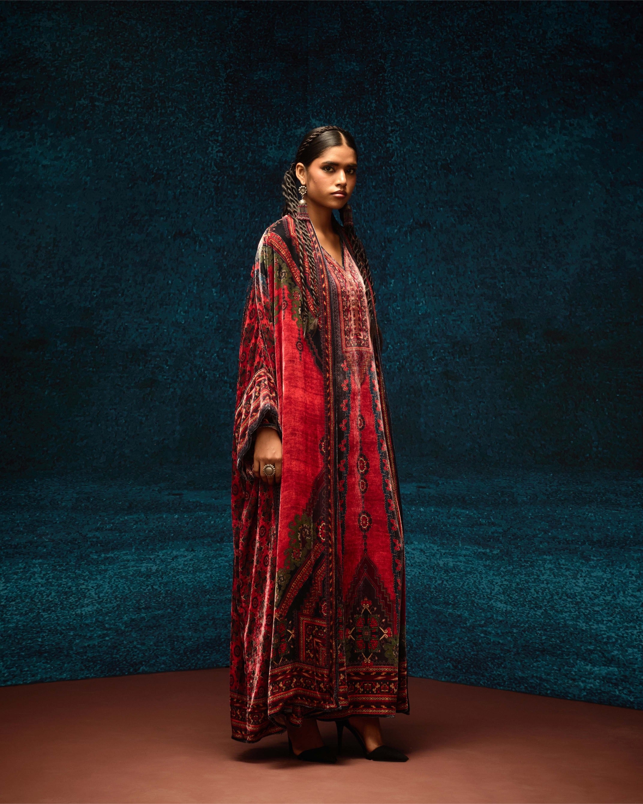 Ajrakh : Abaya - Rust