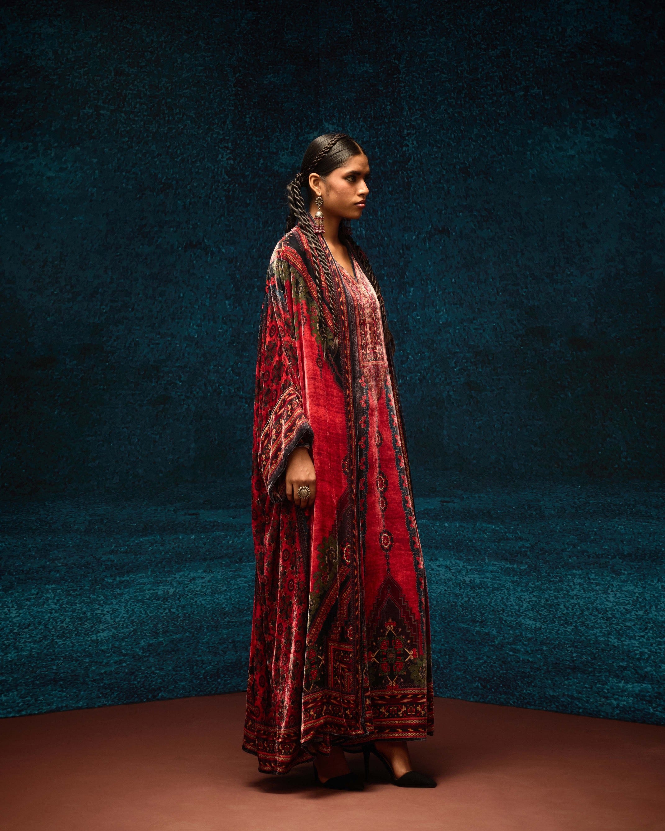 Ajrakh : Abaya - Rust