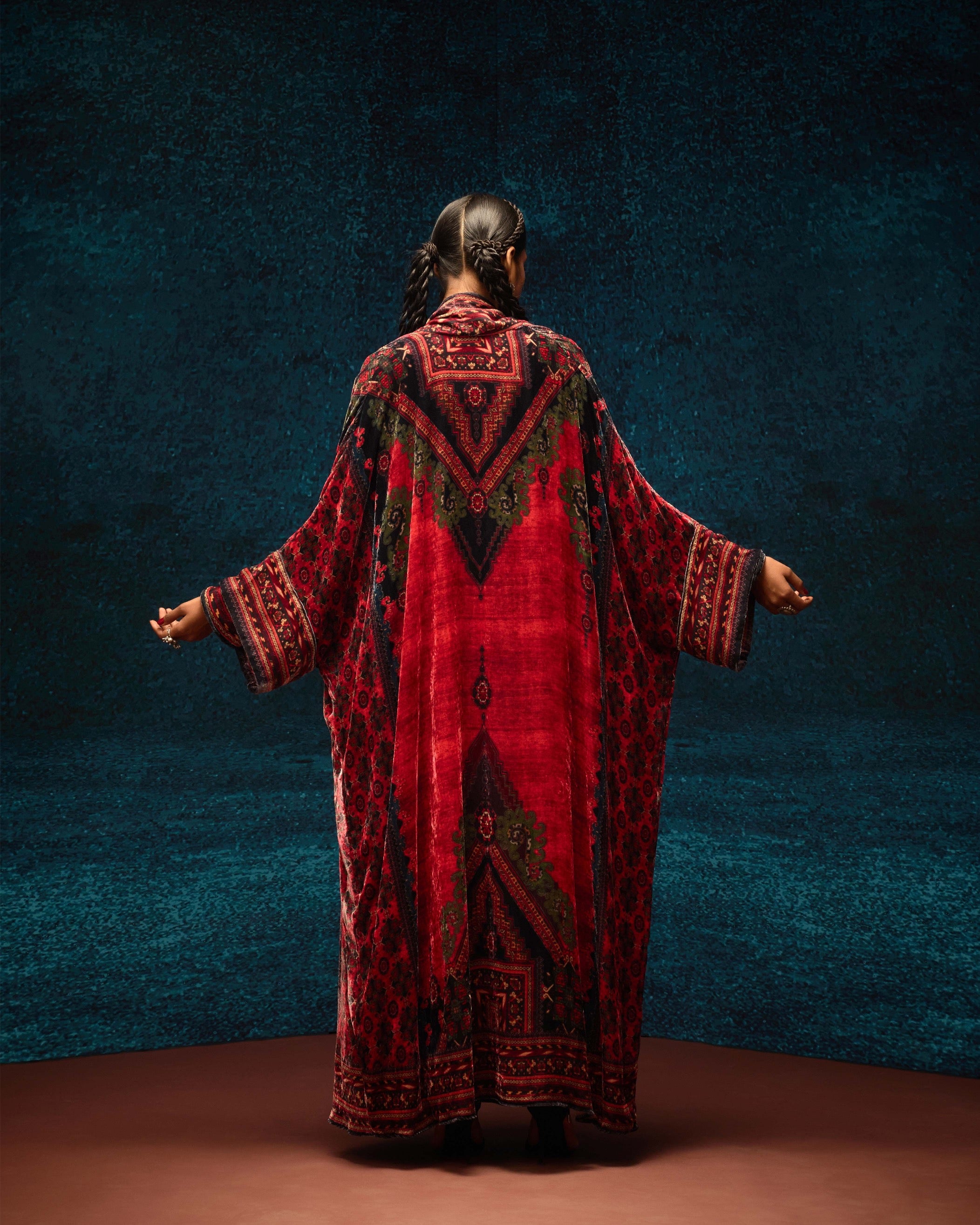 Ajrakh : Abaya - Rust