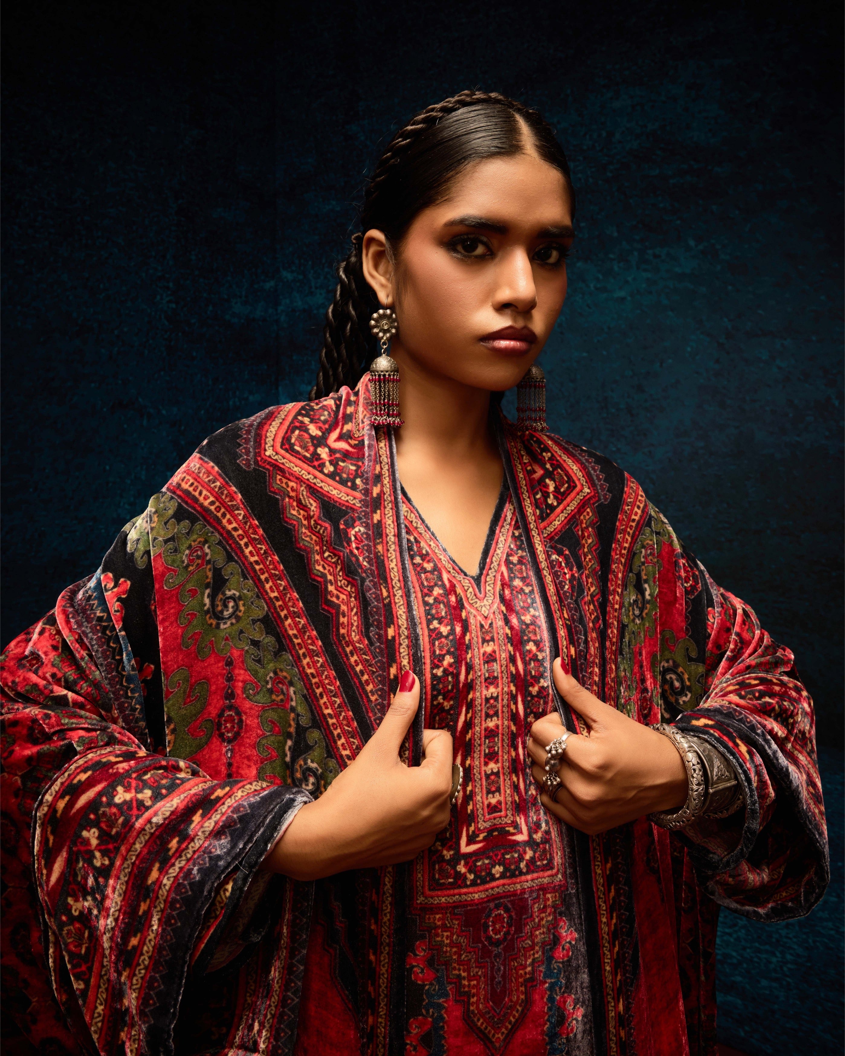 Ajrakh : Abaya - Rust