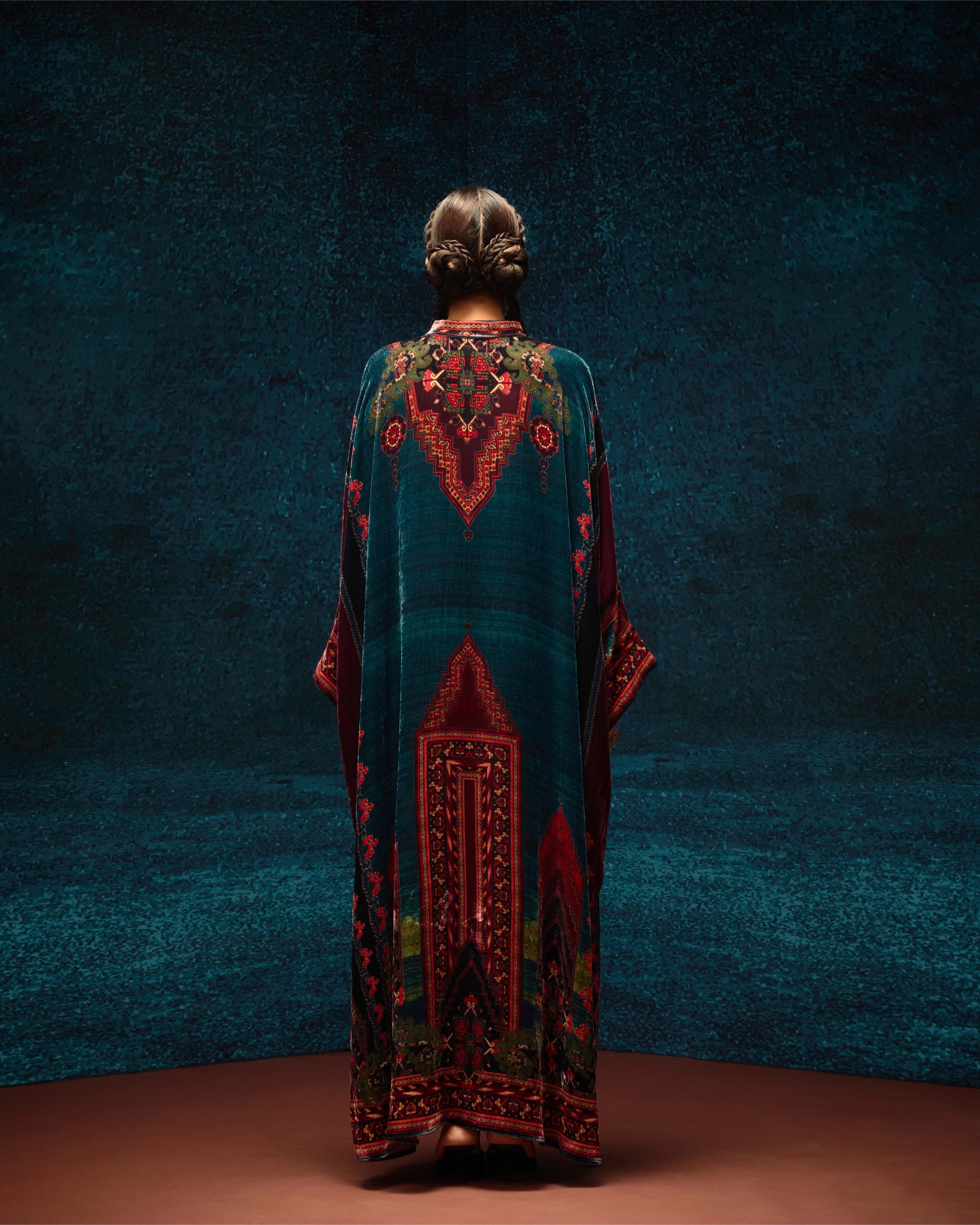 Ajrakh/Shiraz : Clarice - Teal