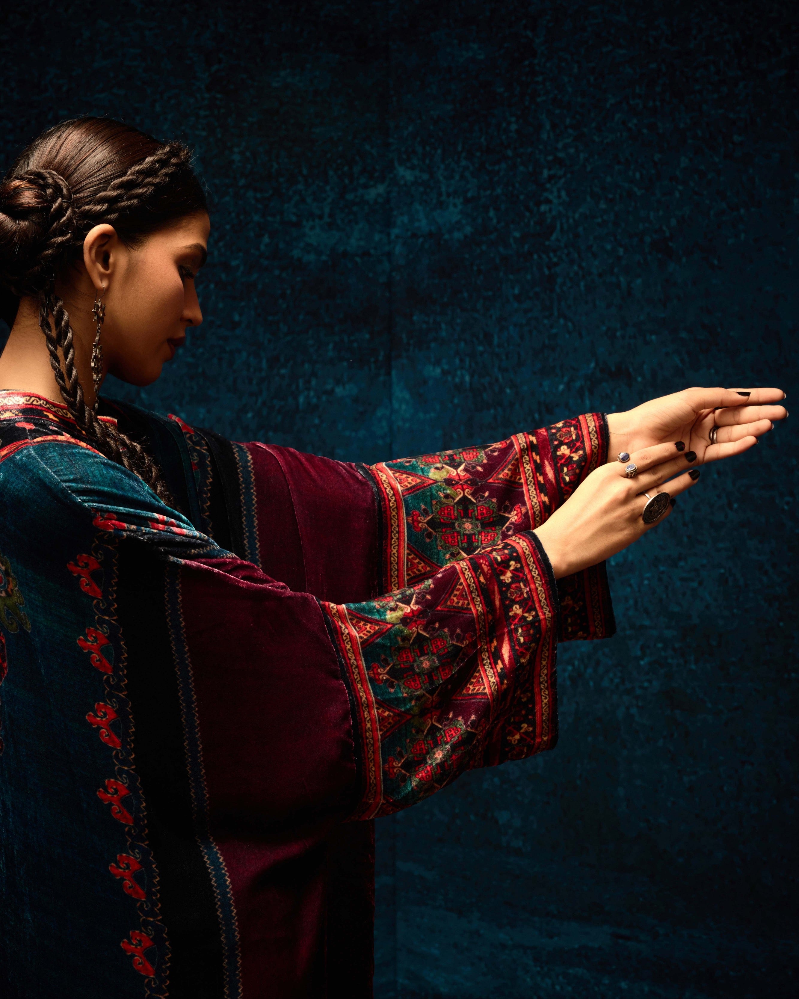 Ajrakh/Shiraz : Clarice - Teal
