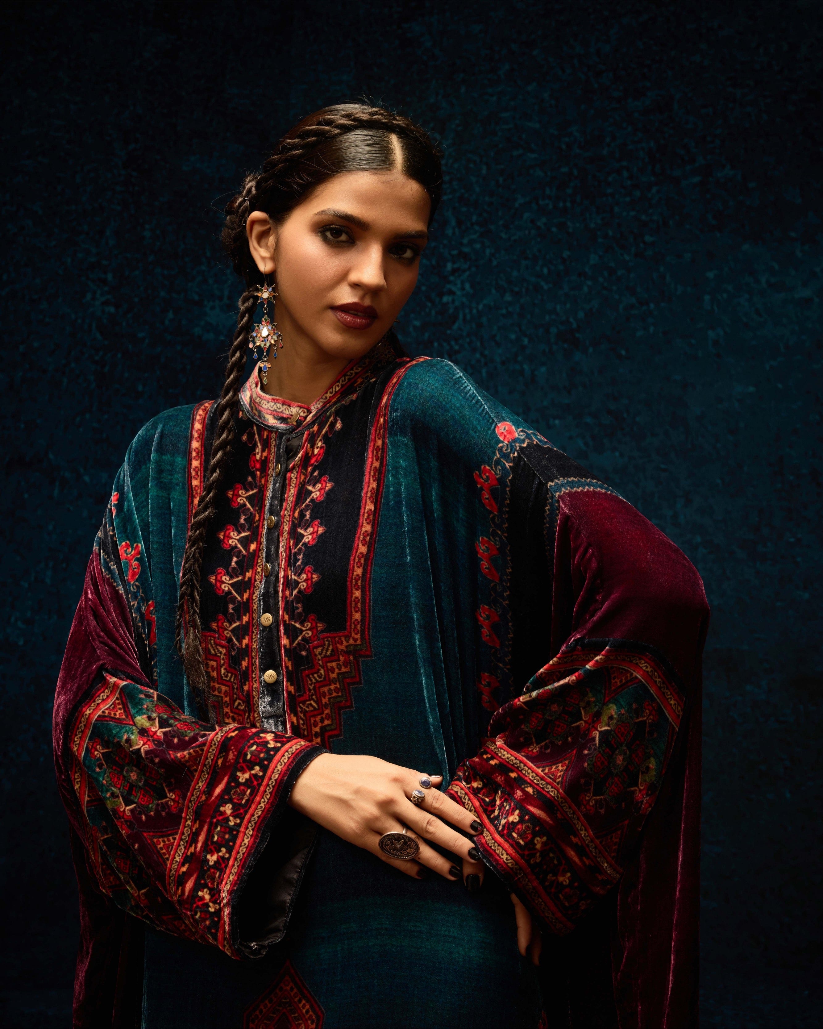 Ajrakh/Shiraz : Clarice - Teal