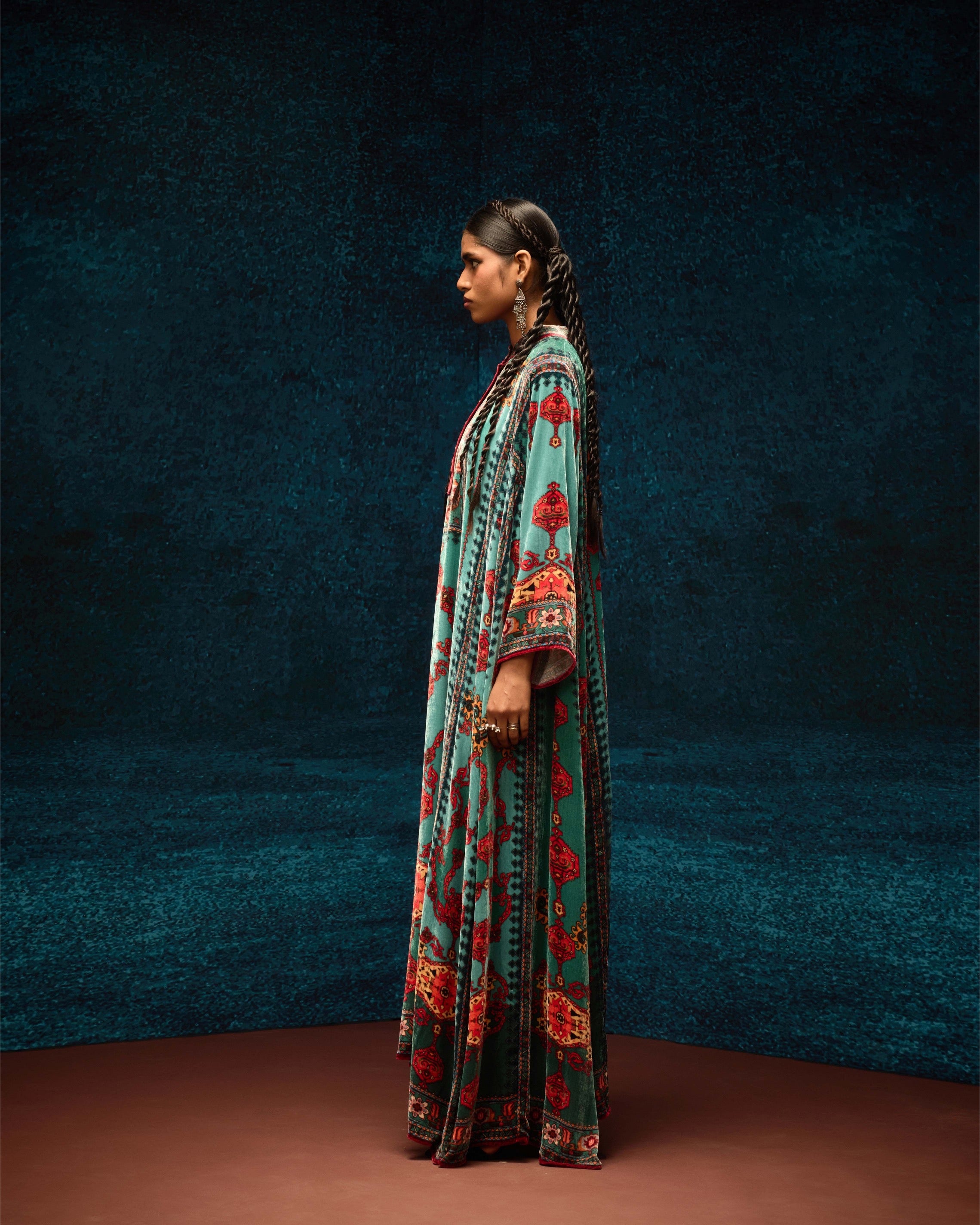 Ajrakh/Shiraj : Ghazala - Aqua