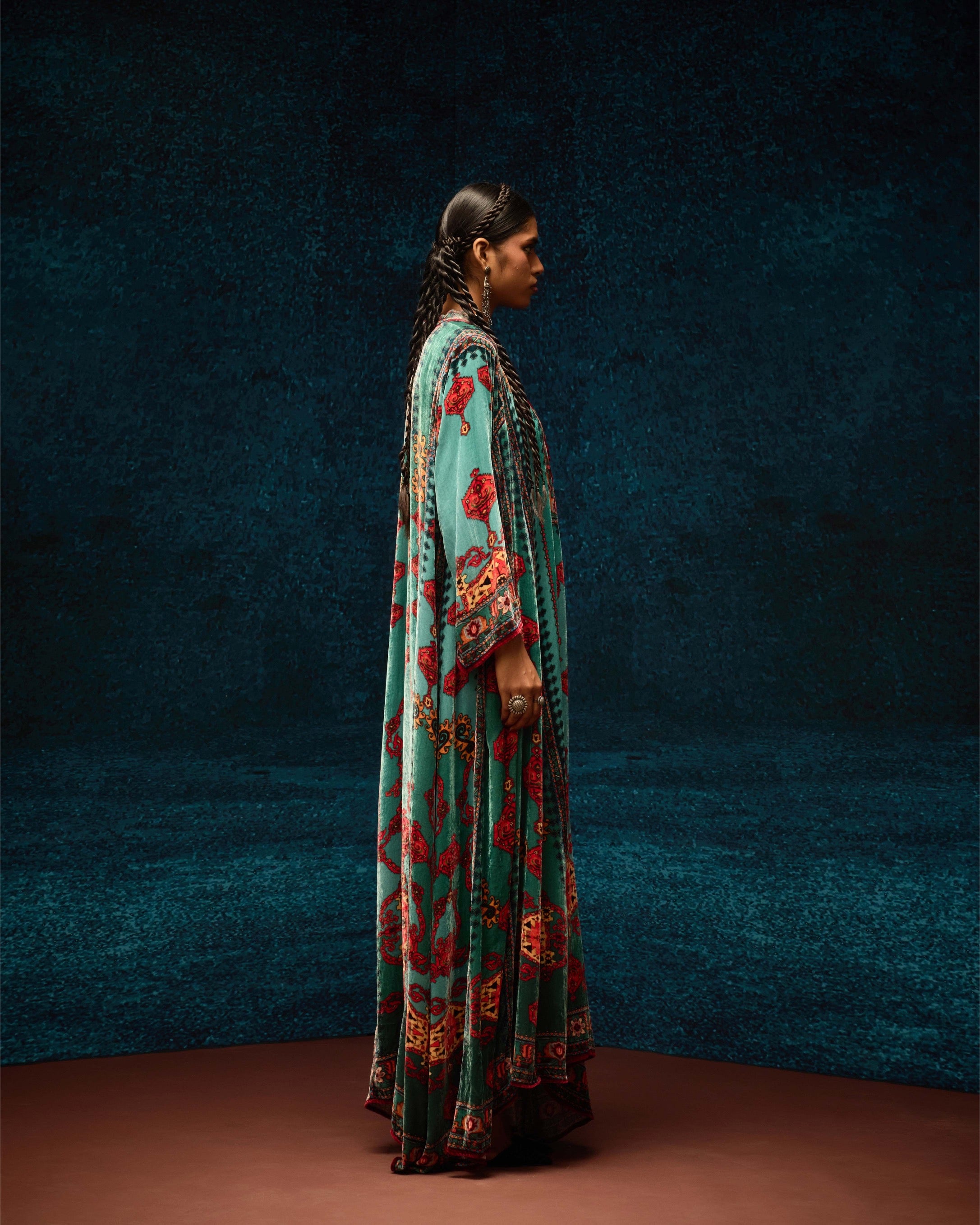 Ajrakh/Shiraj : Ghazala - Aqua