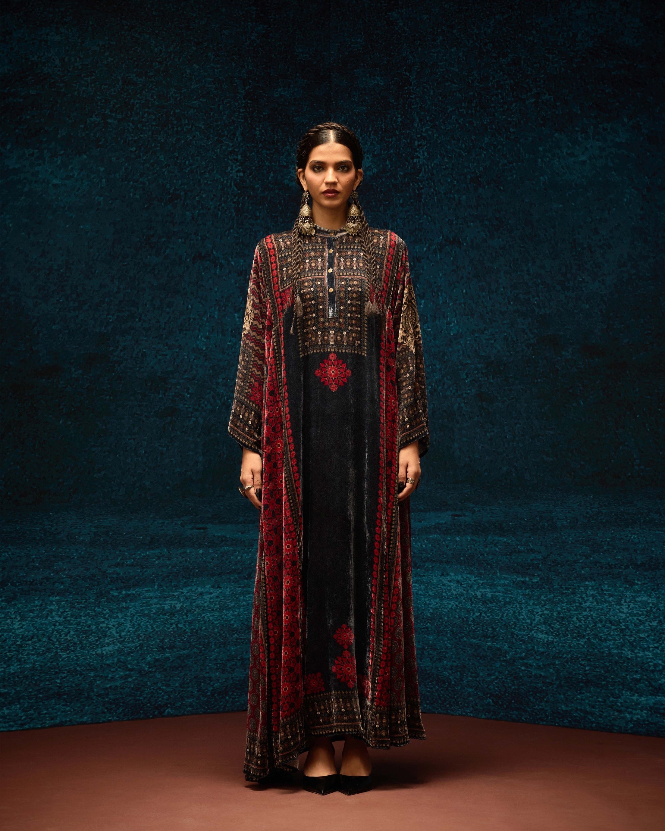 Ajrakh : Ghazala - Black/Red