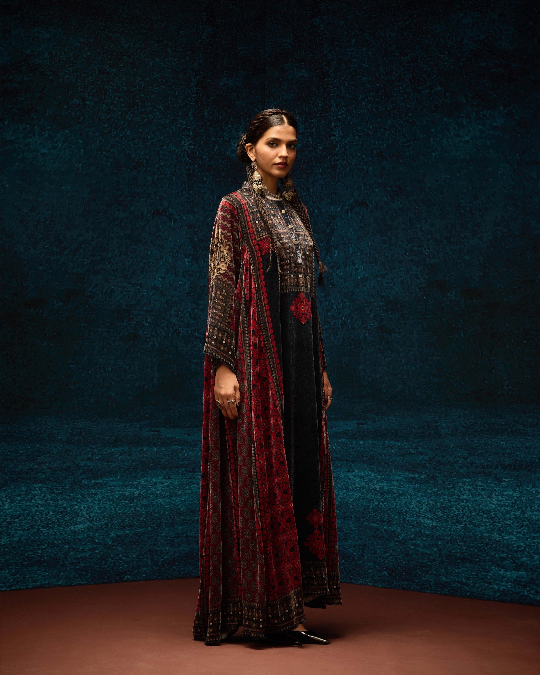 Ajrakh : Ghazala - Black/Red