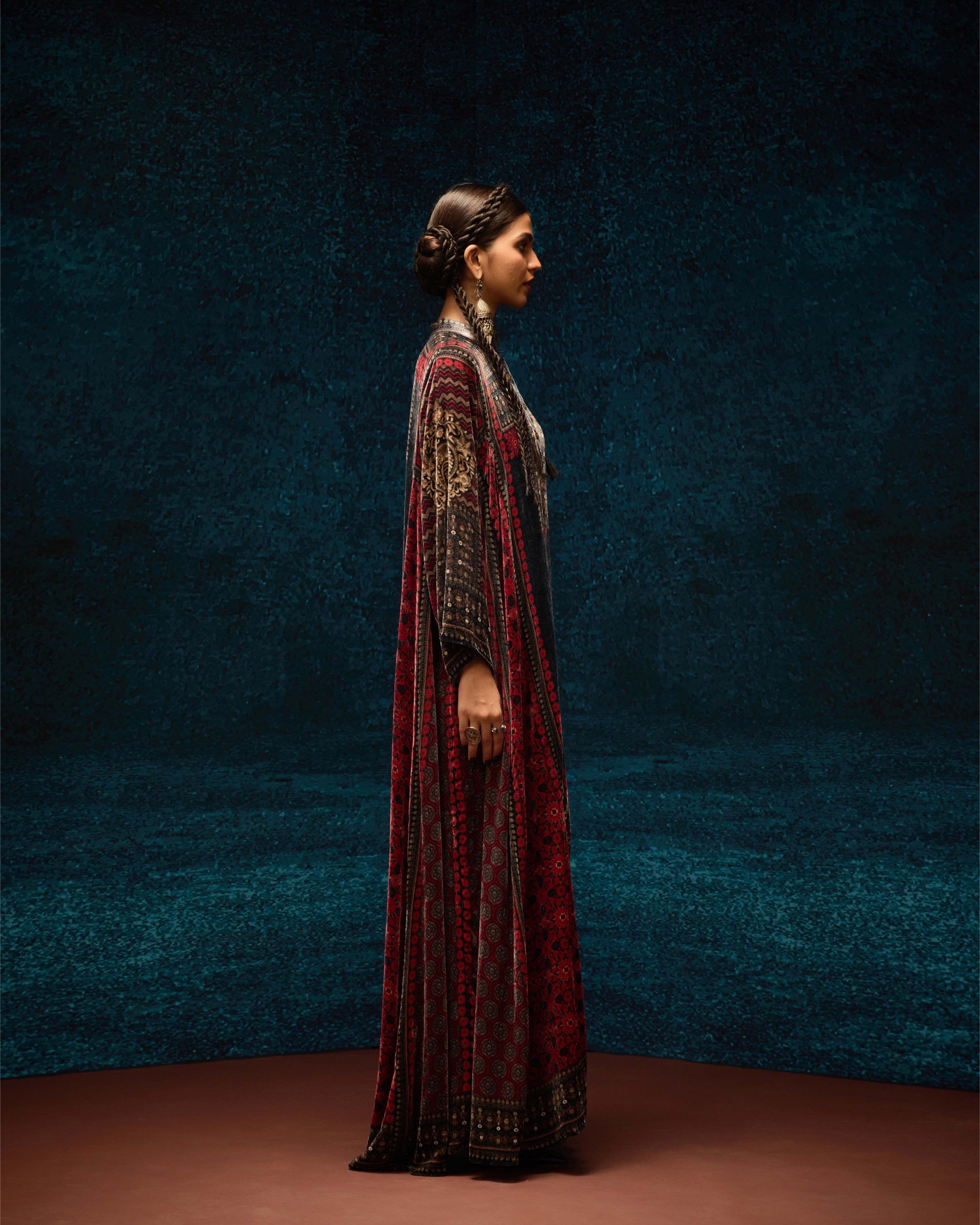 Ajrakh : Ghazala - Black/Red