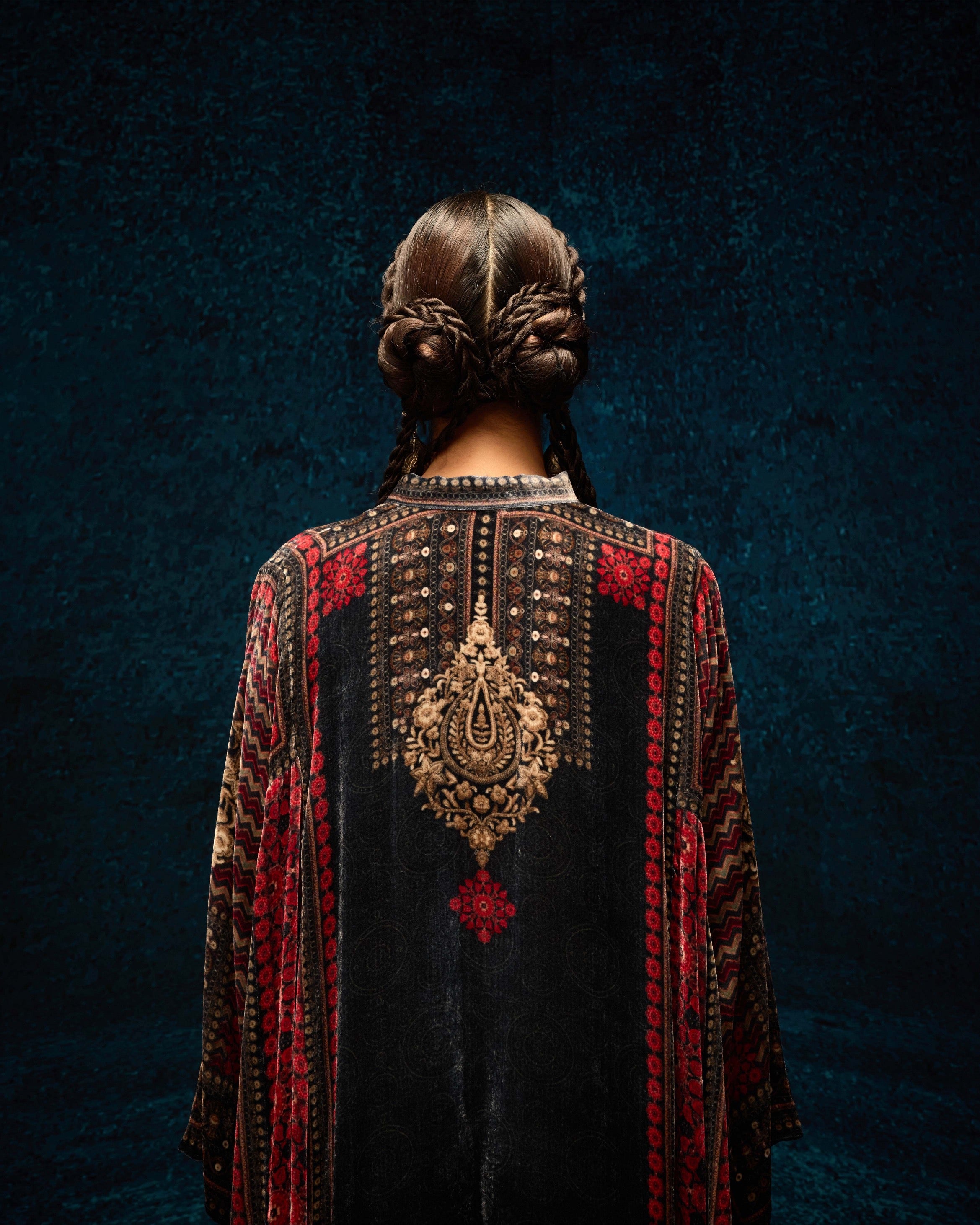 Ajrakh : Ghazala - Black/Red